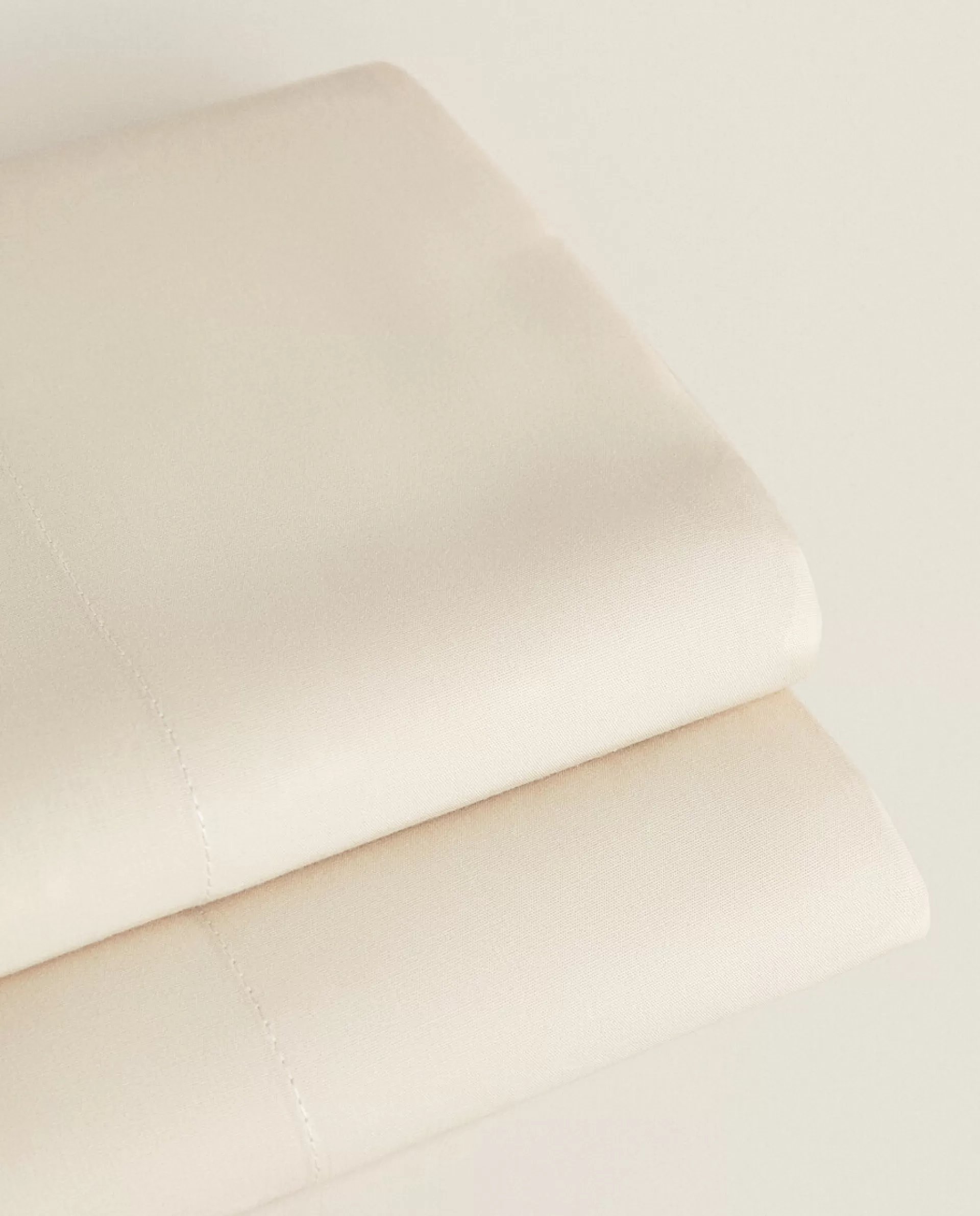 ZARA Home (180 Thread Count) Cotton Percale Flat Sheet Beige Cheap