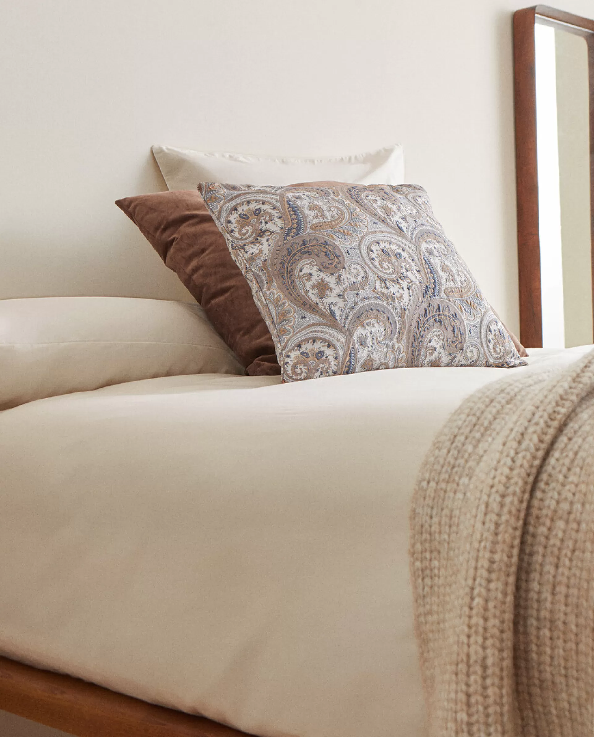 ZARA Home (300 Thread Count) Cotton Percale Flat Sheet Cream Cheap