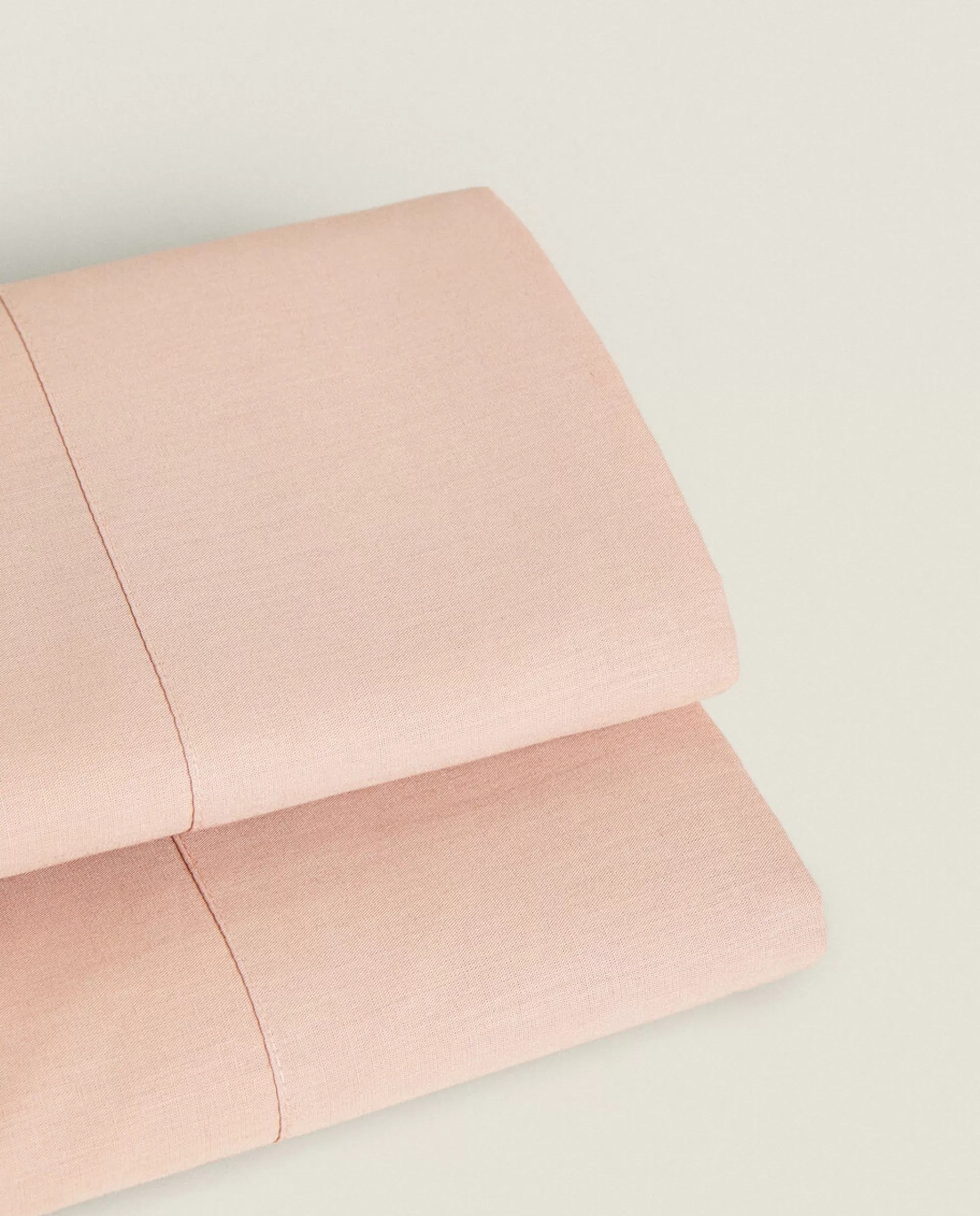 ZARA Home (180 Thread Count) Cotton Percale Flat Sheet Pink Outlet
