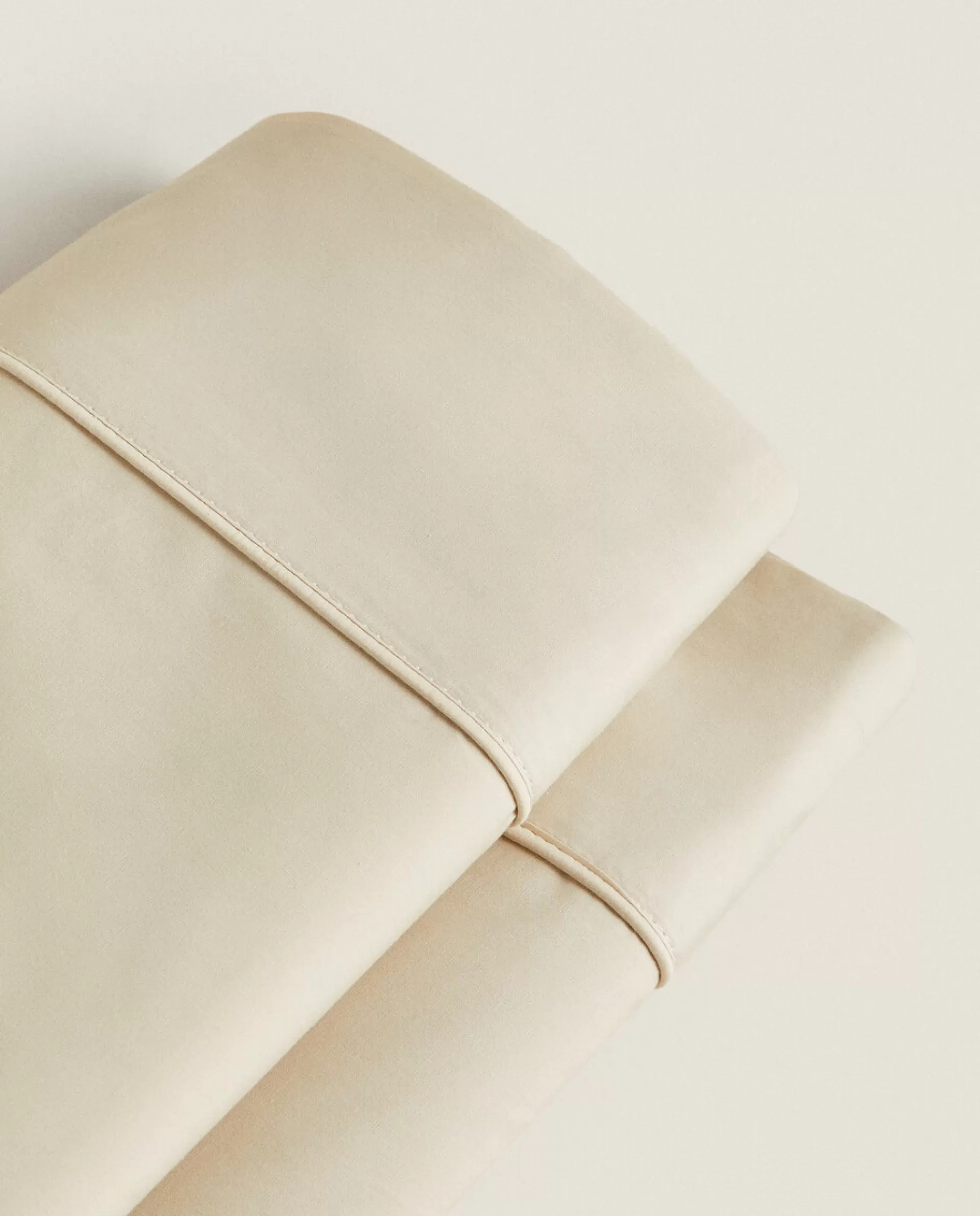 ZARA Home (300 Thread Count) Cotton Percale Flat Sheet Beige Store