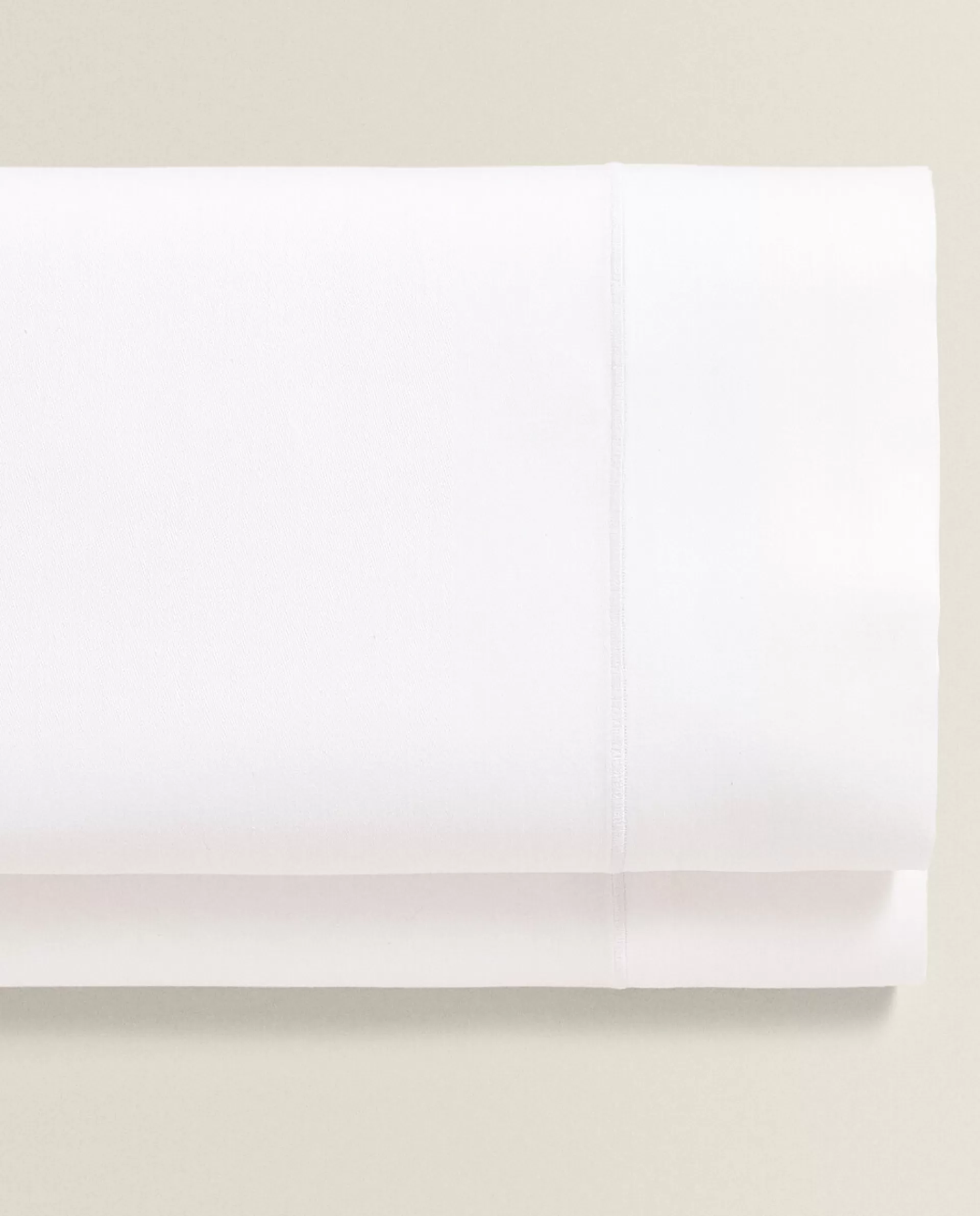 ZARA Home (300 Thread Count) Cotton Sateen Flat Sheet Blanco Sale