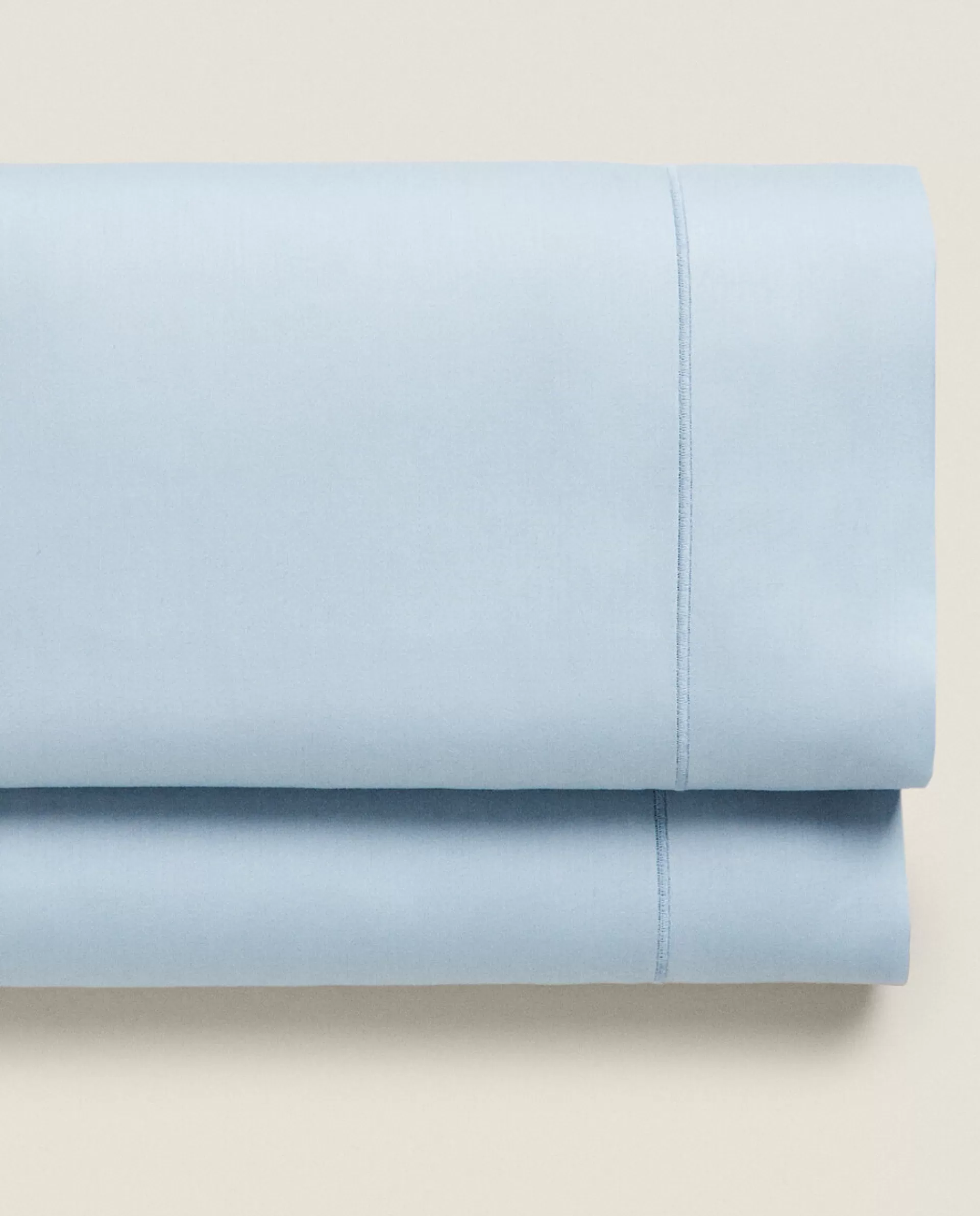 ZARA Home (300 Thread Count) Cotton Sateen Flat Sheet Azul Cheap