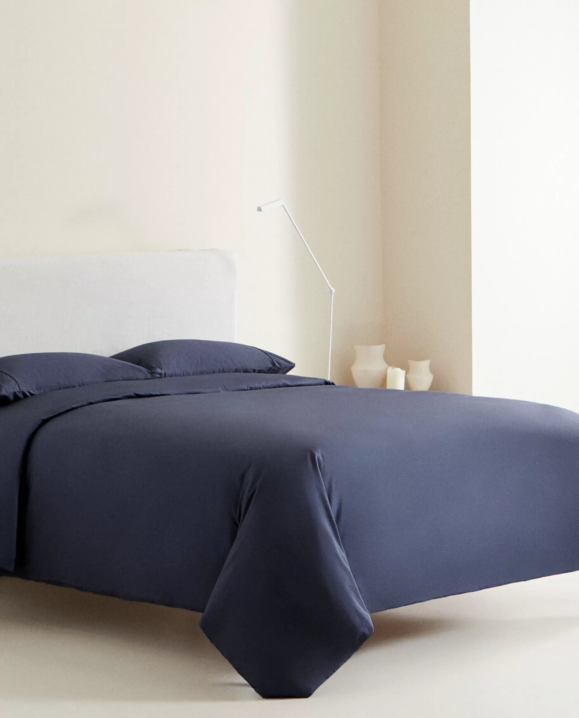 ZARA Home (300 Thread Count) Percale Fitted Sheet Navy Cheap