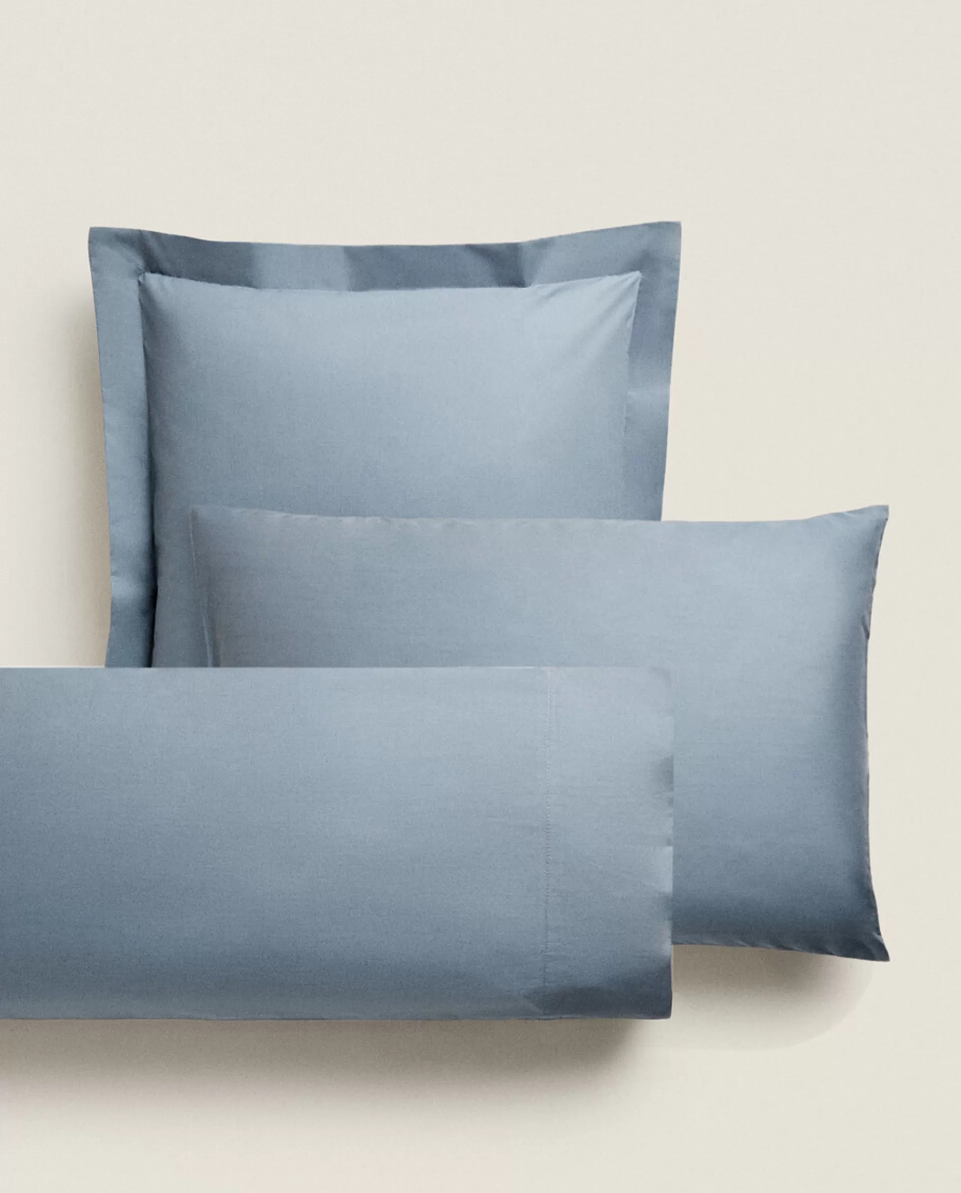 ZARA Home (200 Thread Count) Percale Pillowcase Petroleum Flash Sale