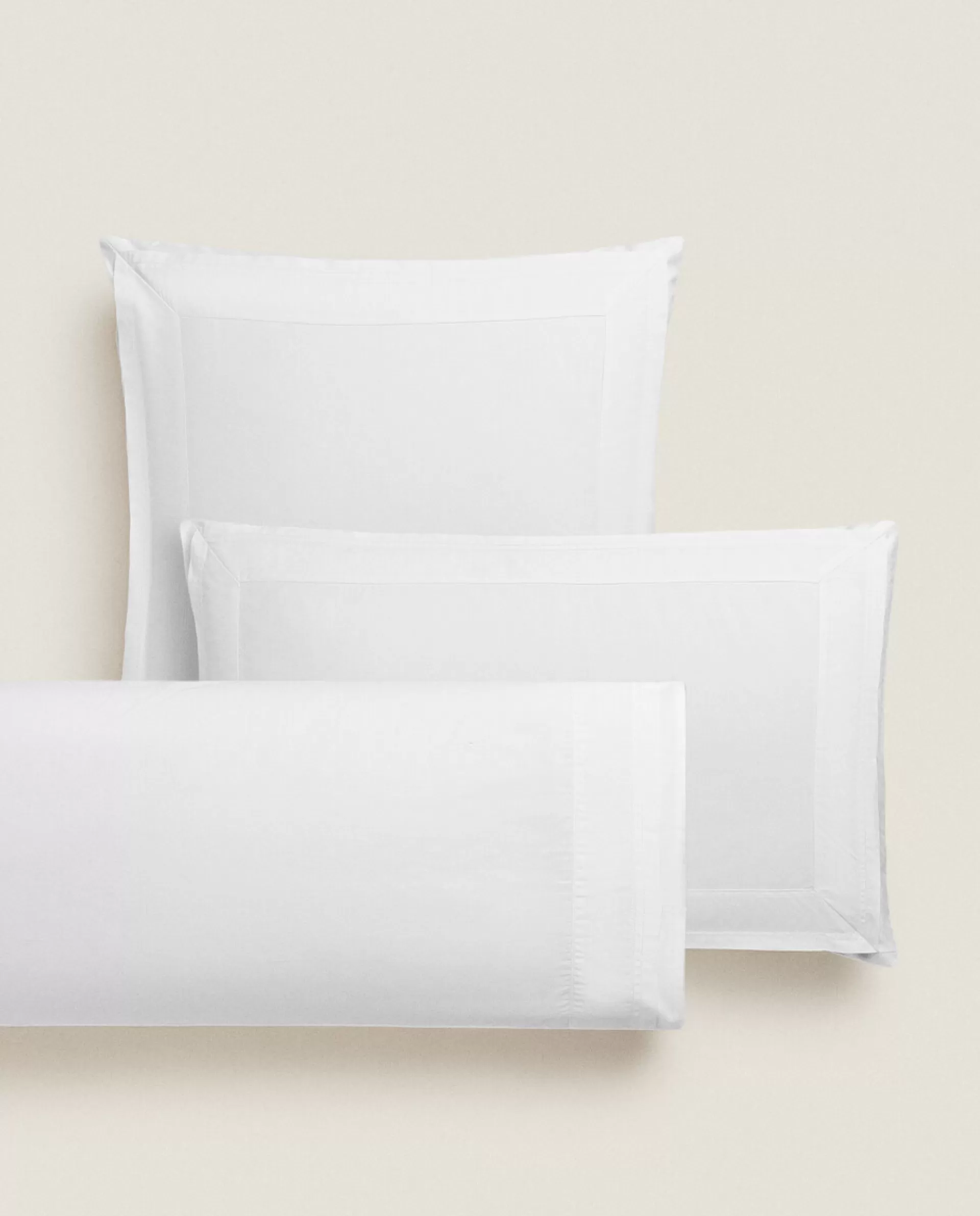 ZARA Home (300 Thread Count) Pillowcase With Double Topstitching White New