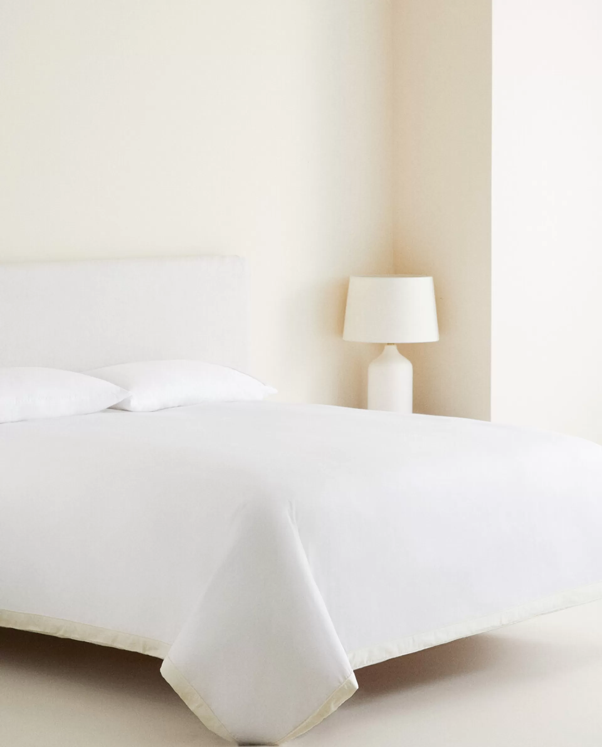 ZARA Home (500 Thread Count) Sateen Duvet Cover Cream Discount