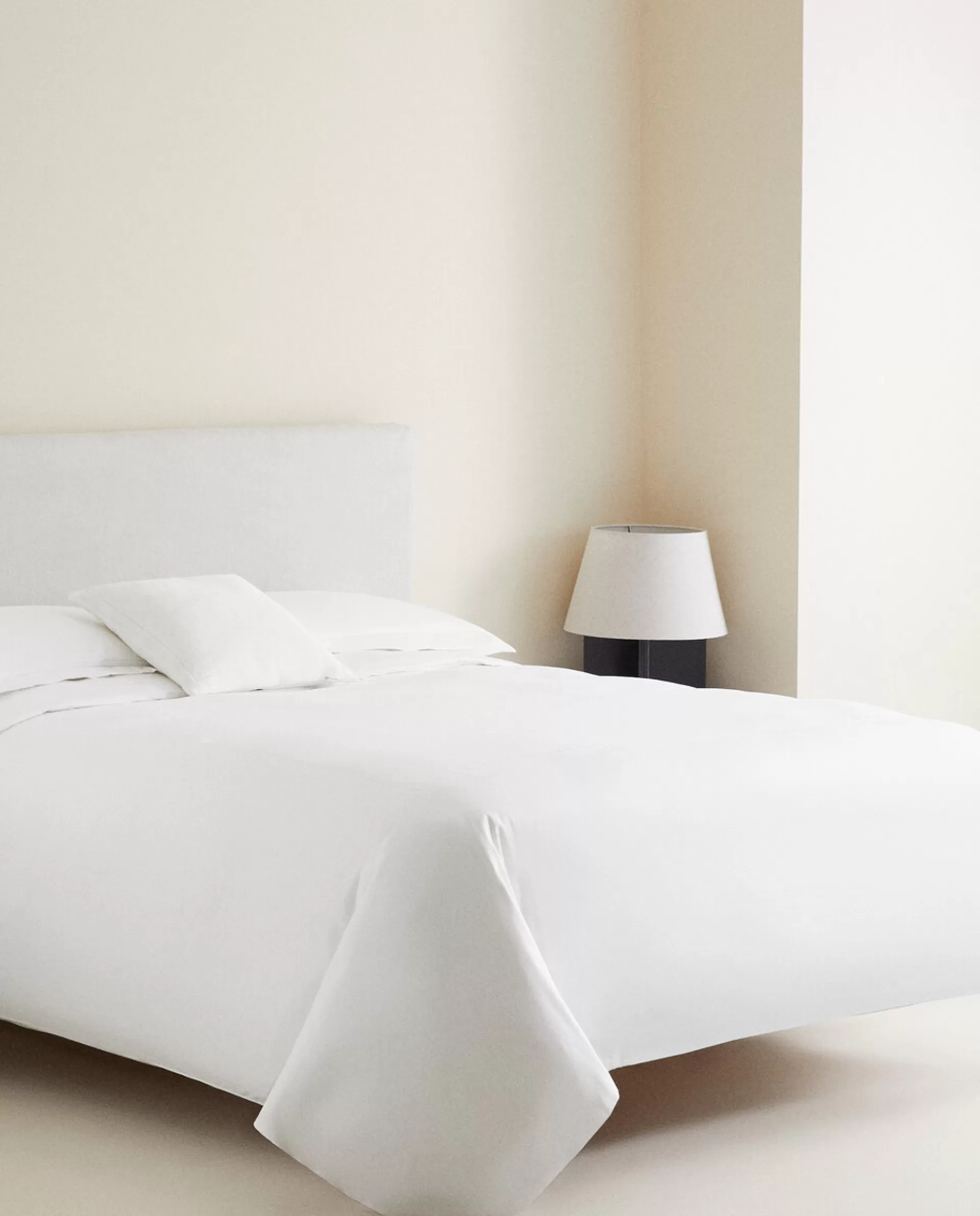 ZARA Home (500 Thread Count) Sateen Duvet Cover With Double Hemstitching White Hot