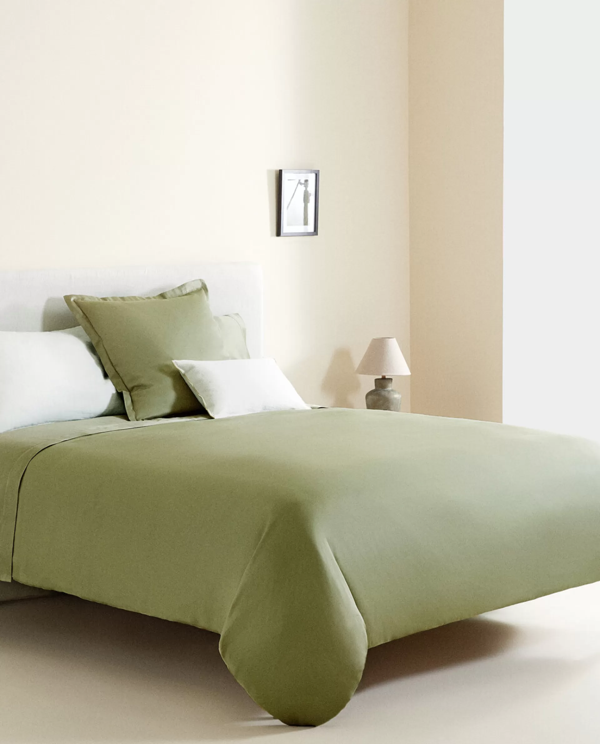 ZARA Home (300 Thread Count) Sateen Fitted Sheet Green Fashion