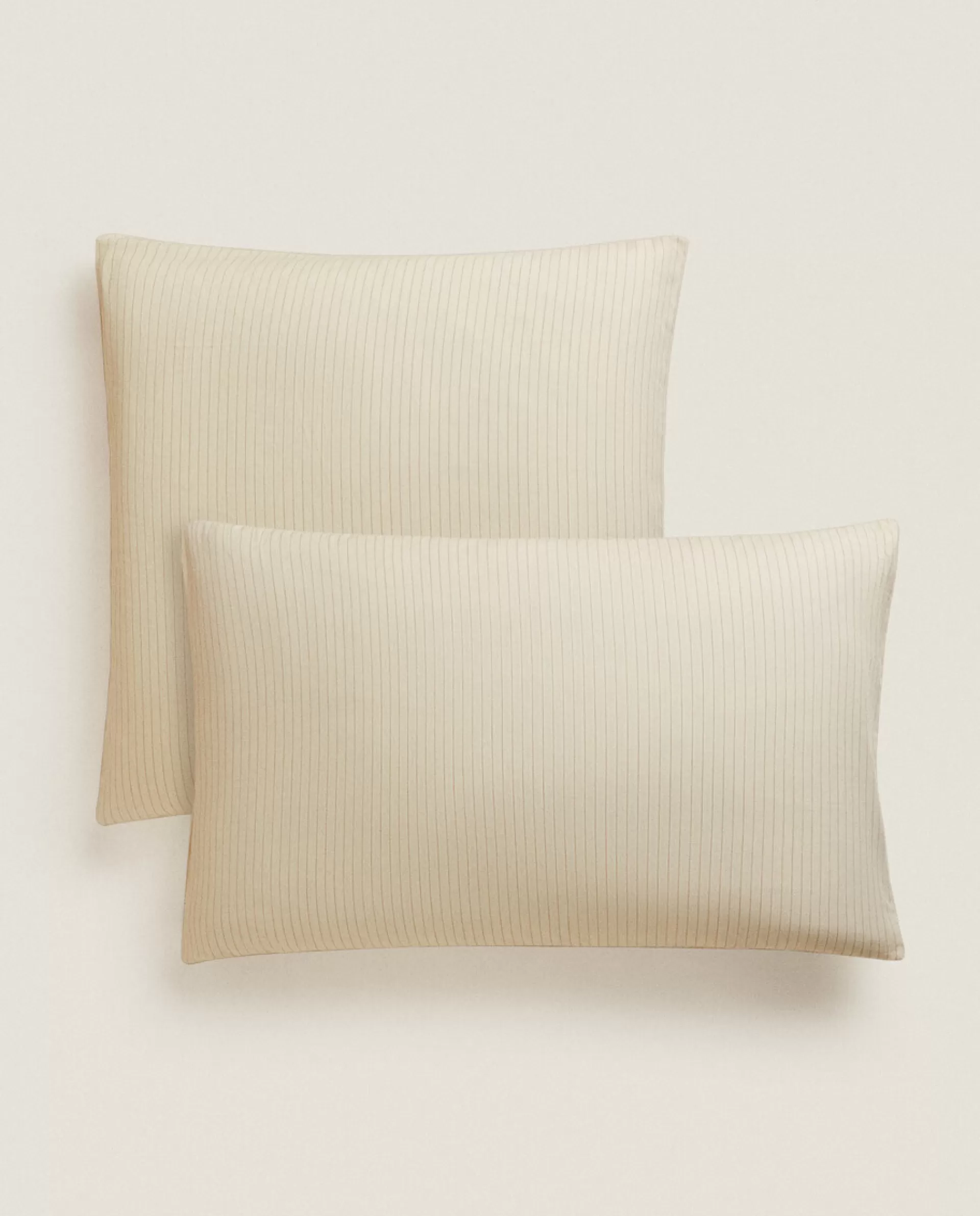 ZARA Home (300 Thread Count) Striped Washed Sateen Pillowcase Butter Yellow Flash Sale
