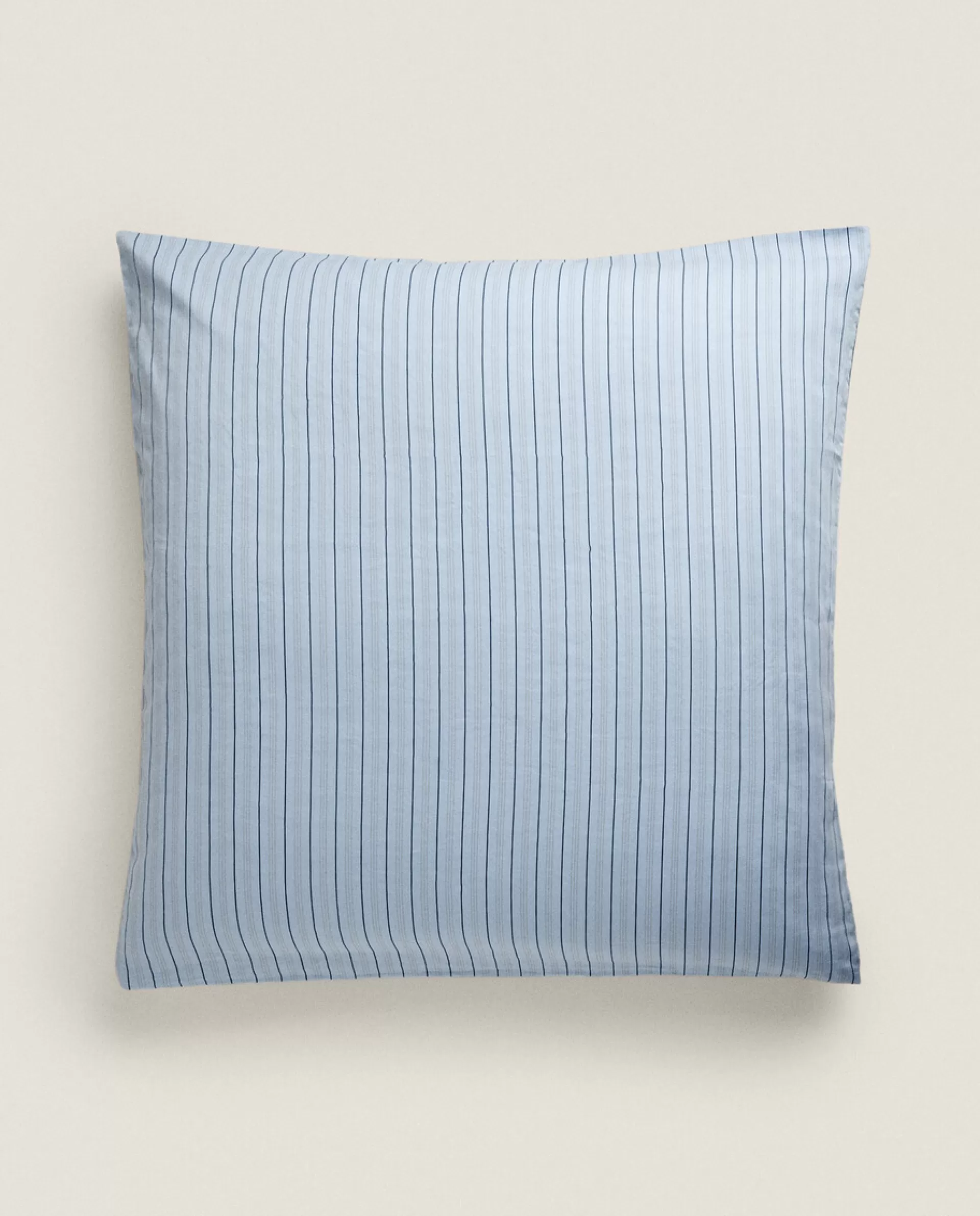 ZARA Home (300 Thread Count) Striped Washed Sateen Pillowcase Blue New