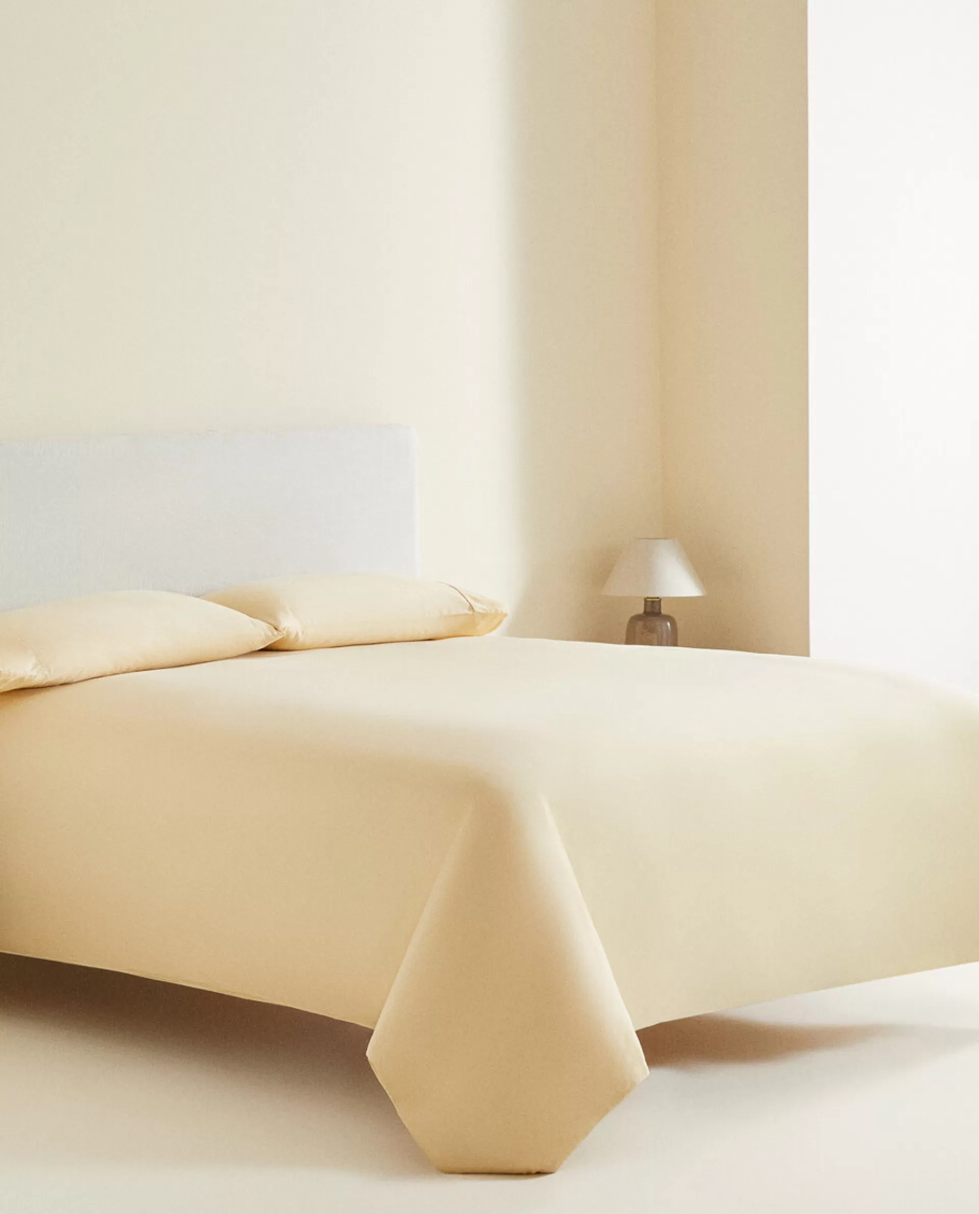 ZARA Home (300 Thread Count) Washed Sateen Duvet Cover Butter Yellow Sale
