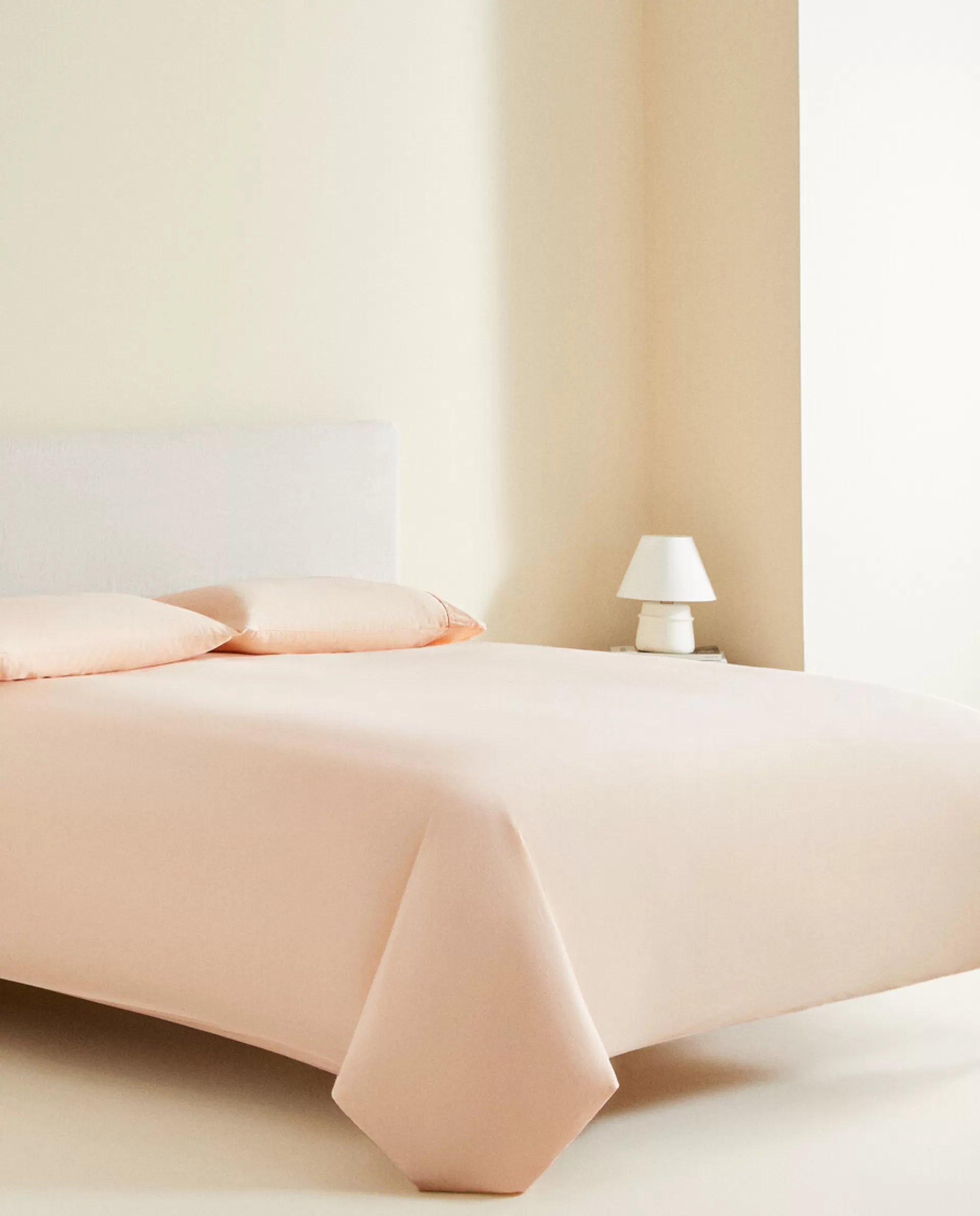 ZARA Home (300 Thread Count) Washed Sateen Duvet Cover Peach Flash Sale
