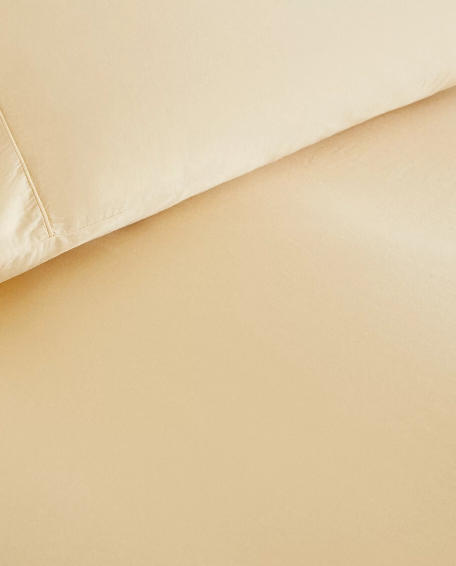 ZARA Home (300 Thread Count) Washed Sateen Duvet Cover Butter Yellow Sale