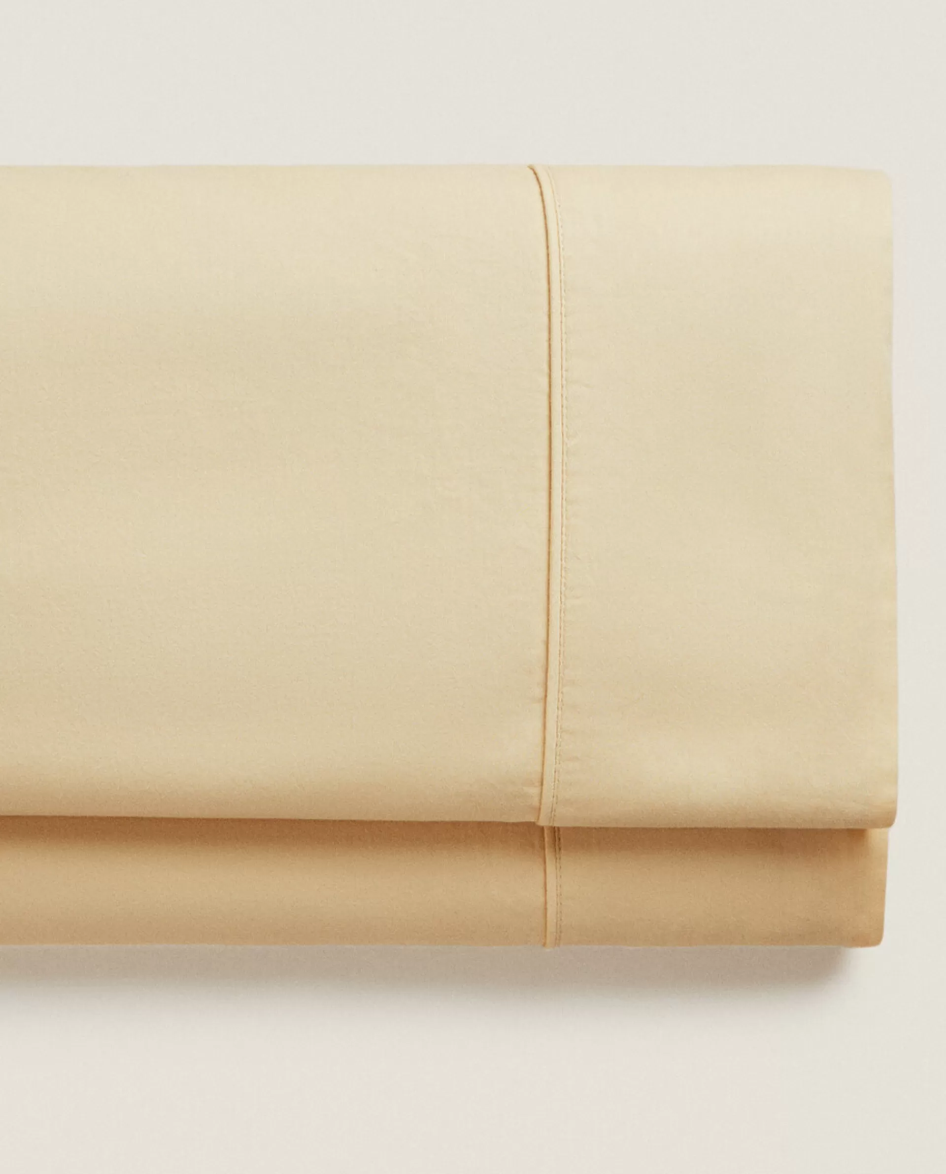 ZARA Home (300 Thread Count) Washed Sateen Flat Sheet Butter Yellow Flash Sale
