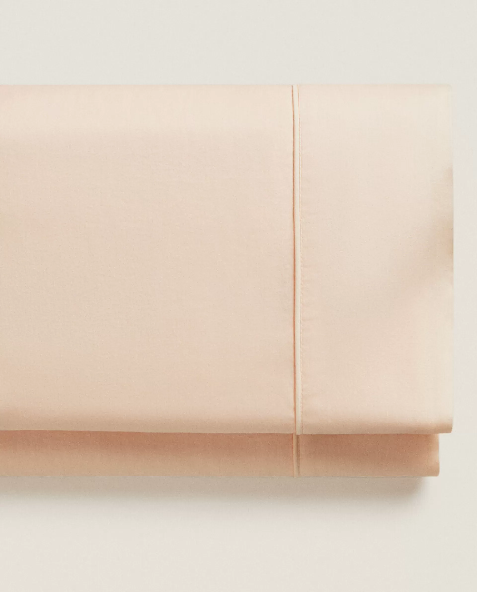 ZARA Home (300 Thread Count) Washed Sateen Flat Sheet Peach Best Sale