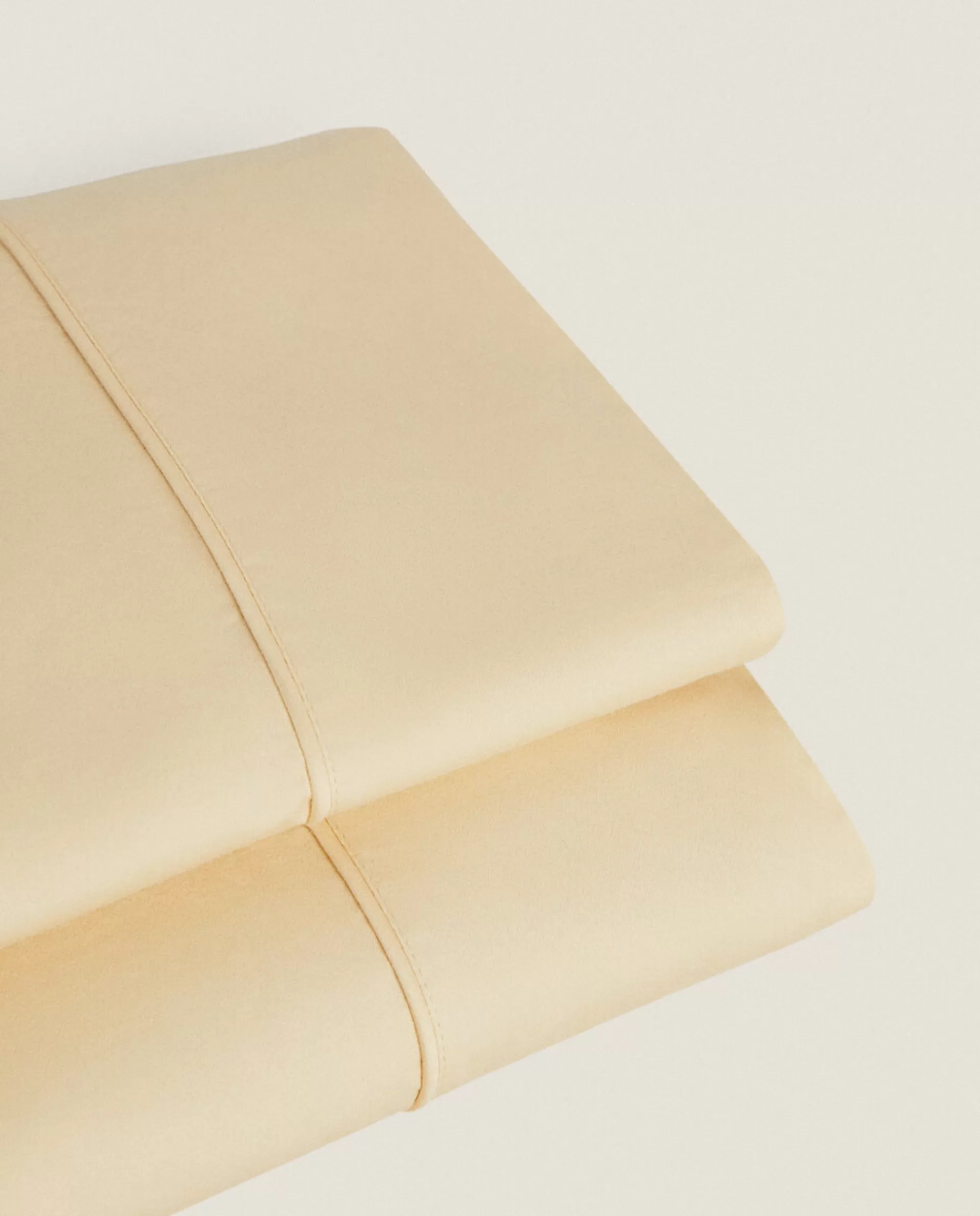 ZARA Home (300 Thread Count) Washed Sateen Flat Sheet Butter Yellow Flash Sale
