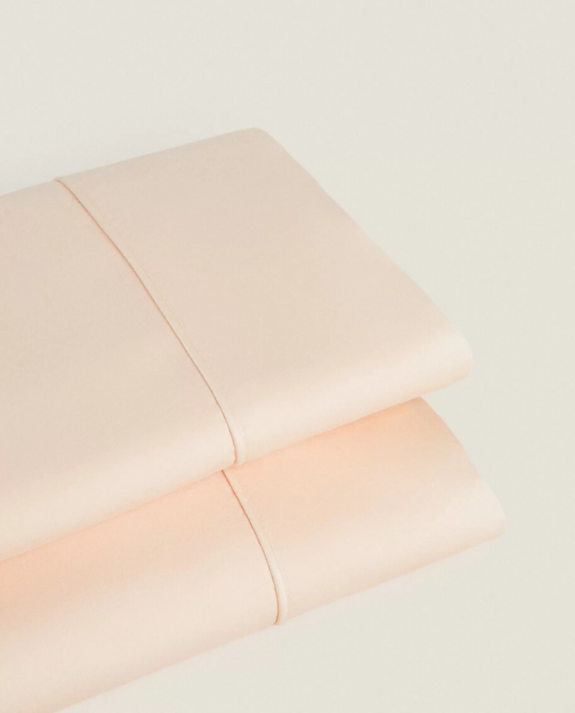 ZARA Home (300 Thread Count) Washed Sateen Flat Sheet Peach Best Sale