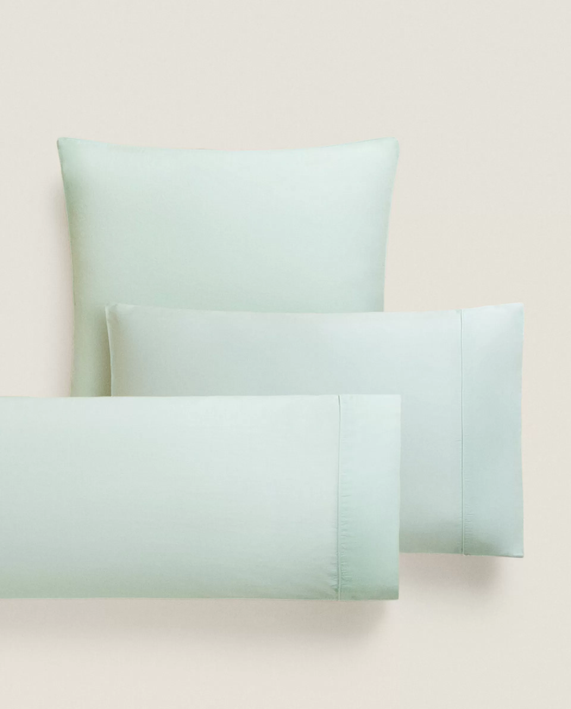 ZARA Home (300 Thread Count) Washed Sateen Pillowcase Green Online