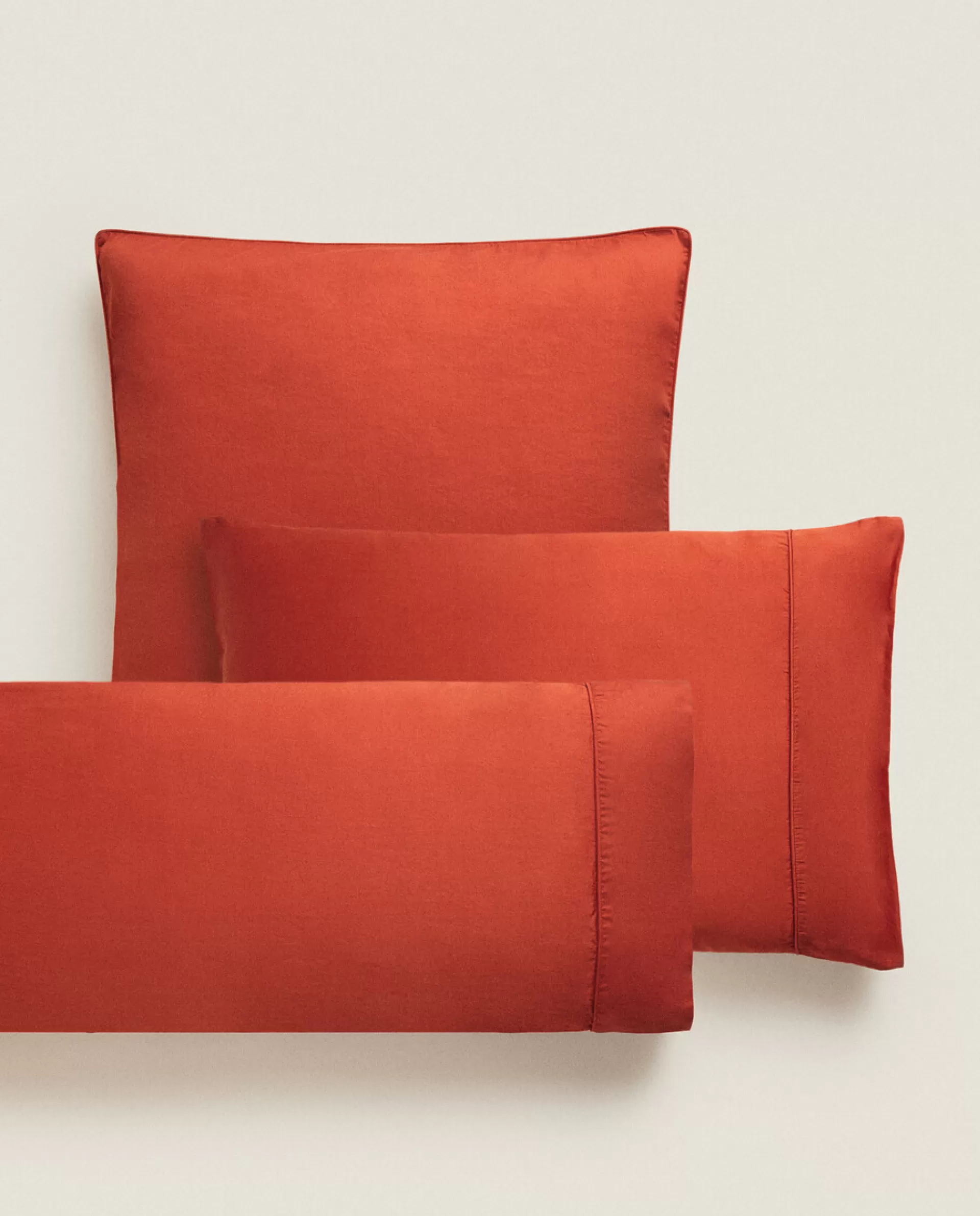 ZARA Home (300 Thread Count) Washed Sateen Pillowcase Coral Cheap