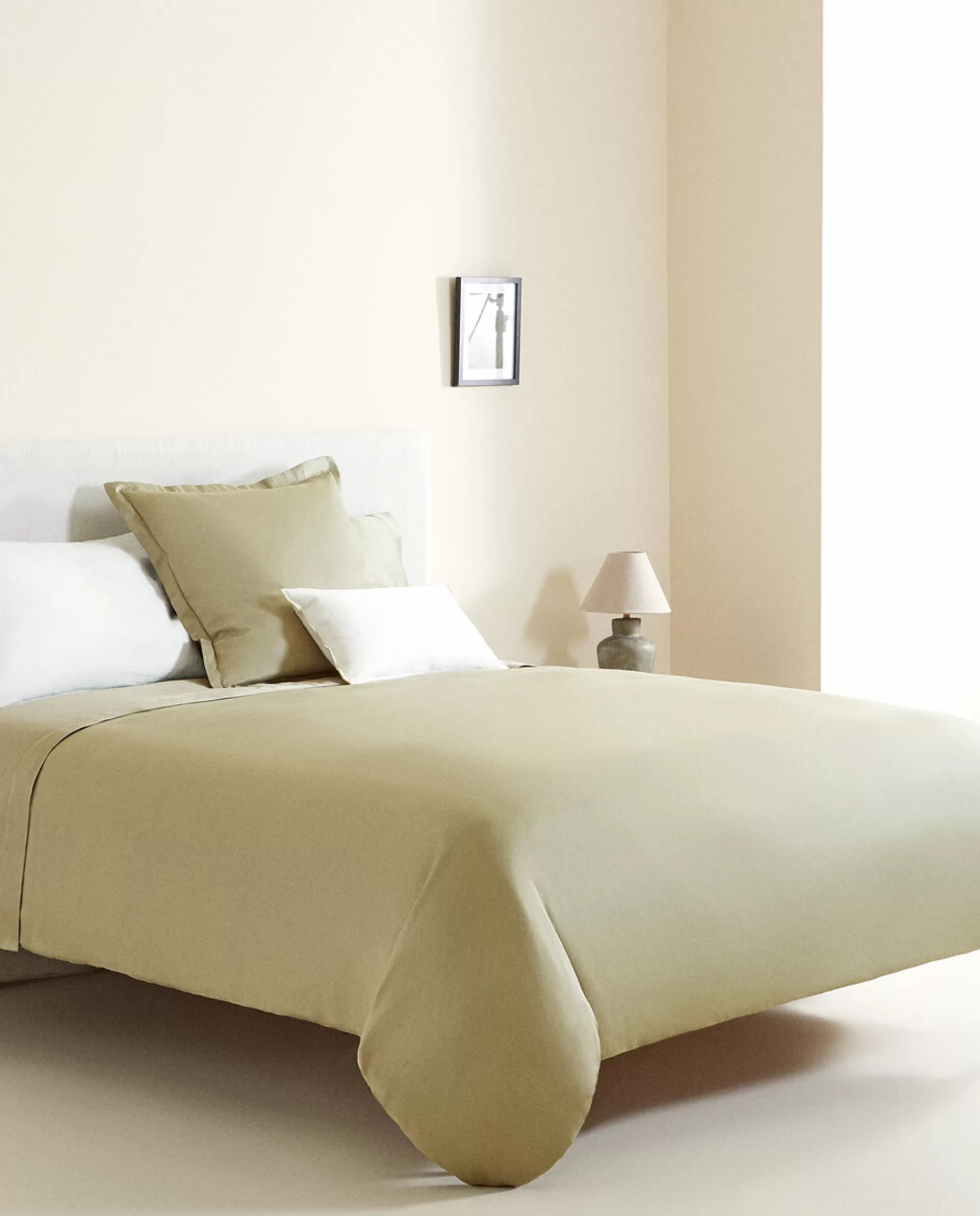 ZARA Home (300-Thread-Count) Cotton Sateen Duvet Cover Green Flash Sale