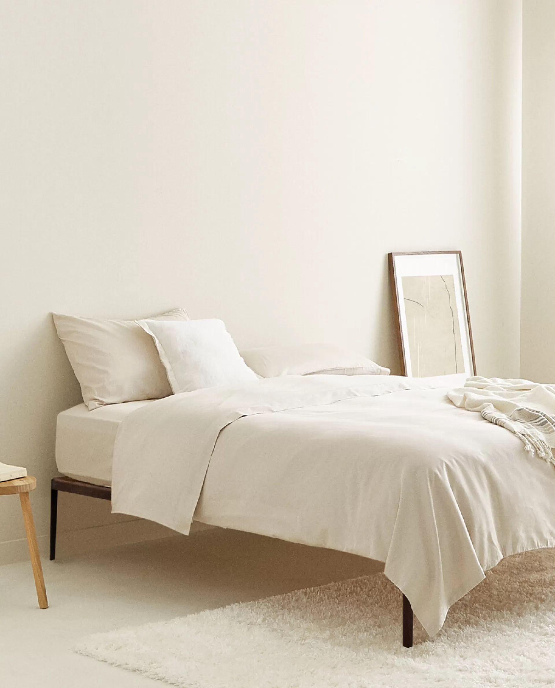 ZARA Home (300-Thread-Count) Cotton Sateen Duvet Cover Beige Store