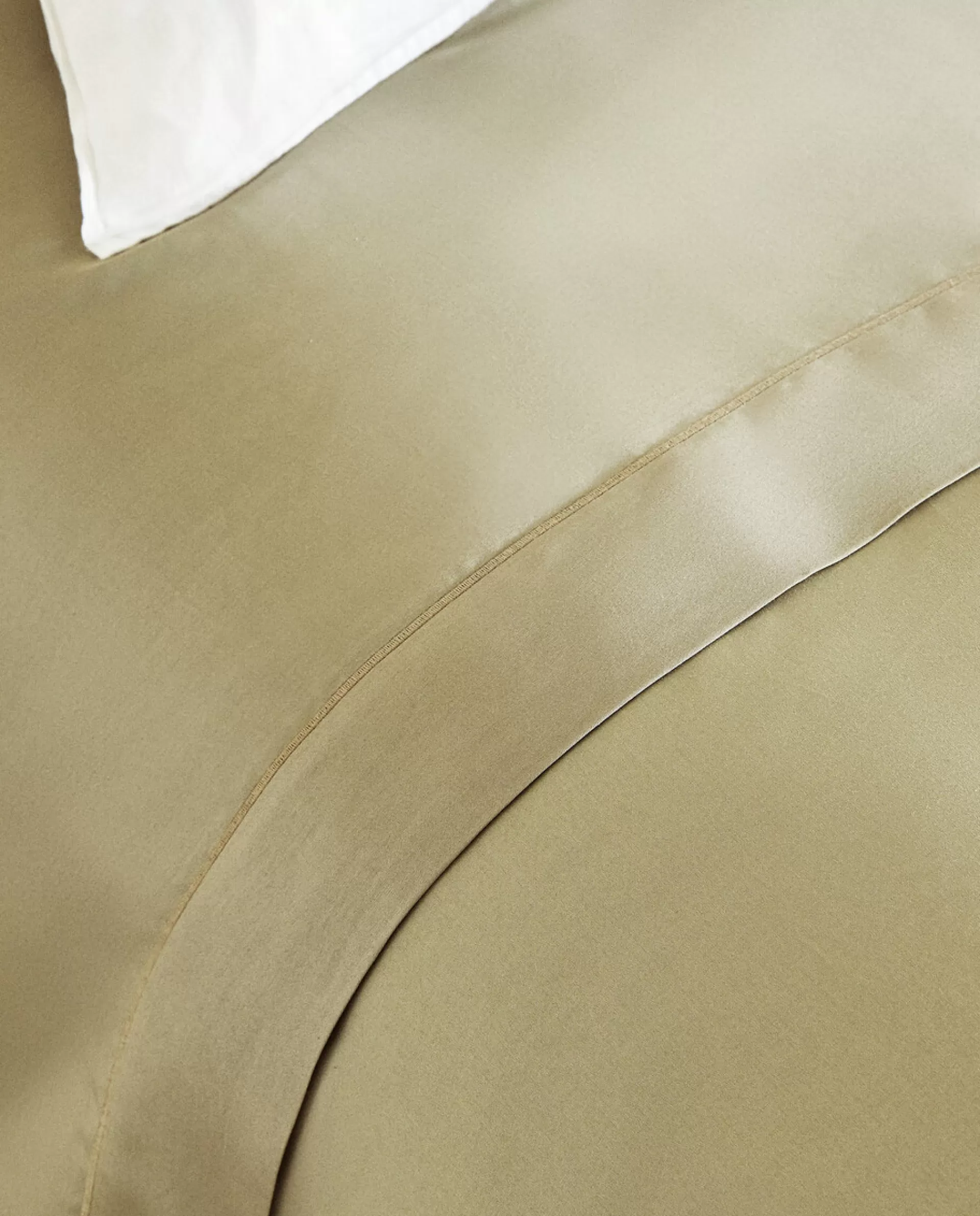 ZARA Home (300-Thread-Count) Cotton Sateen Duvet Cover Green Flash Sale