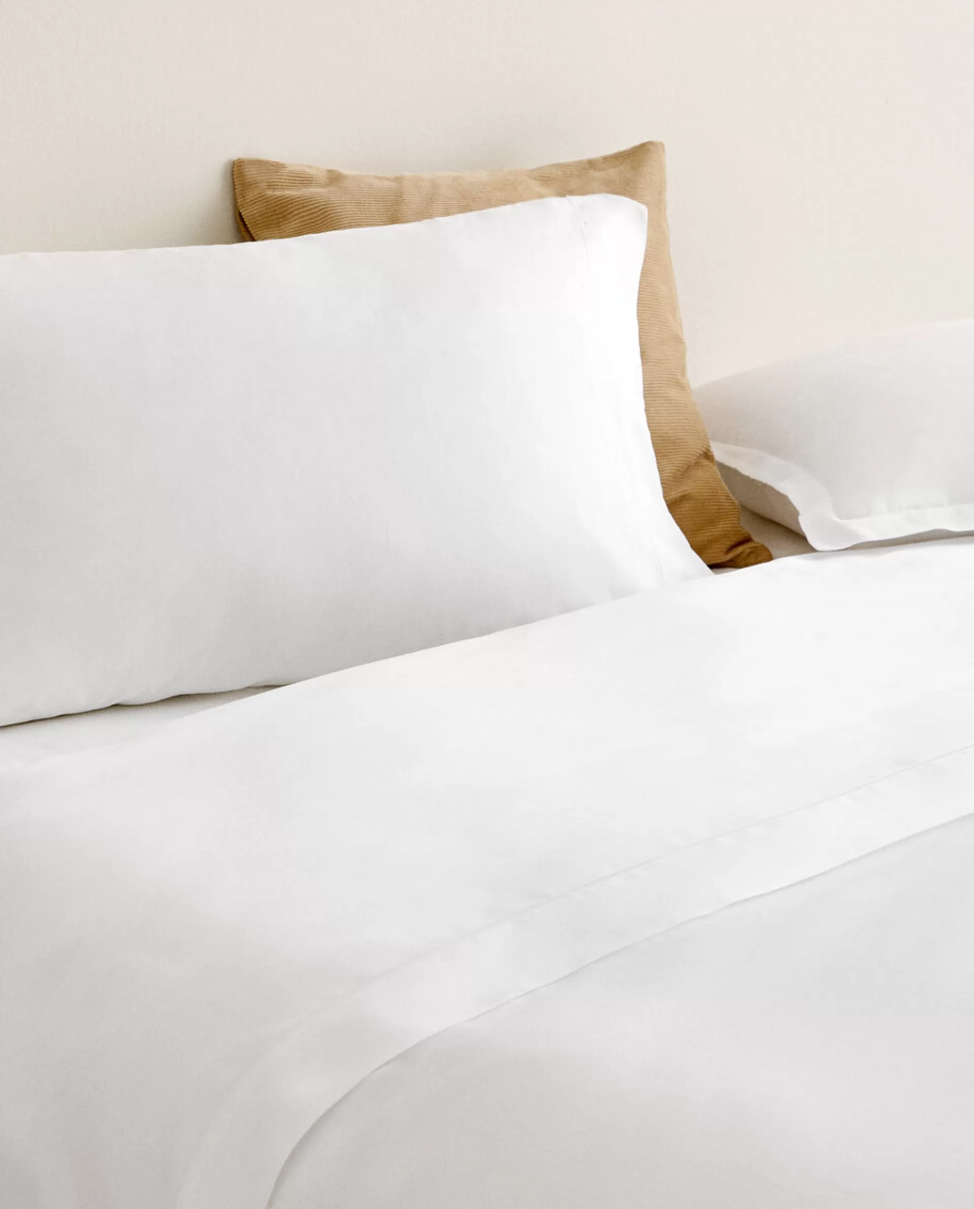 ZARA Home (300-Thread-Count) Cotton Sateen Duvet Cover White New