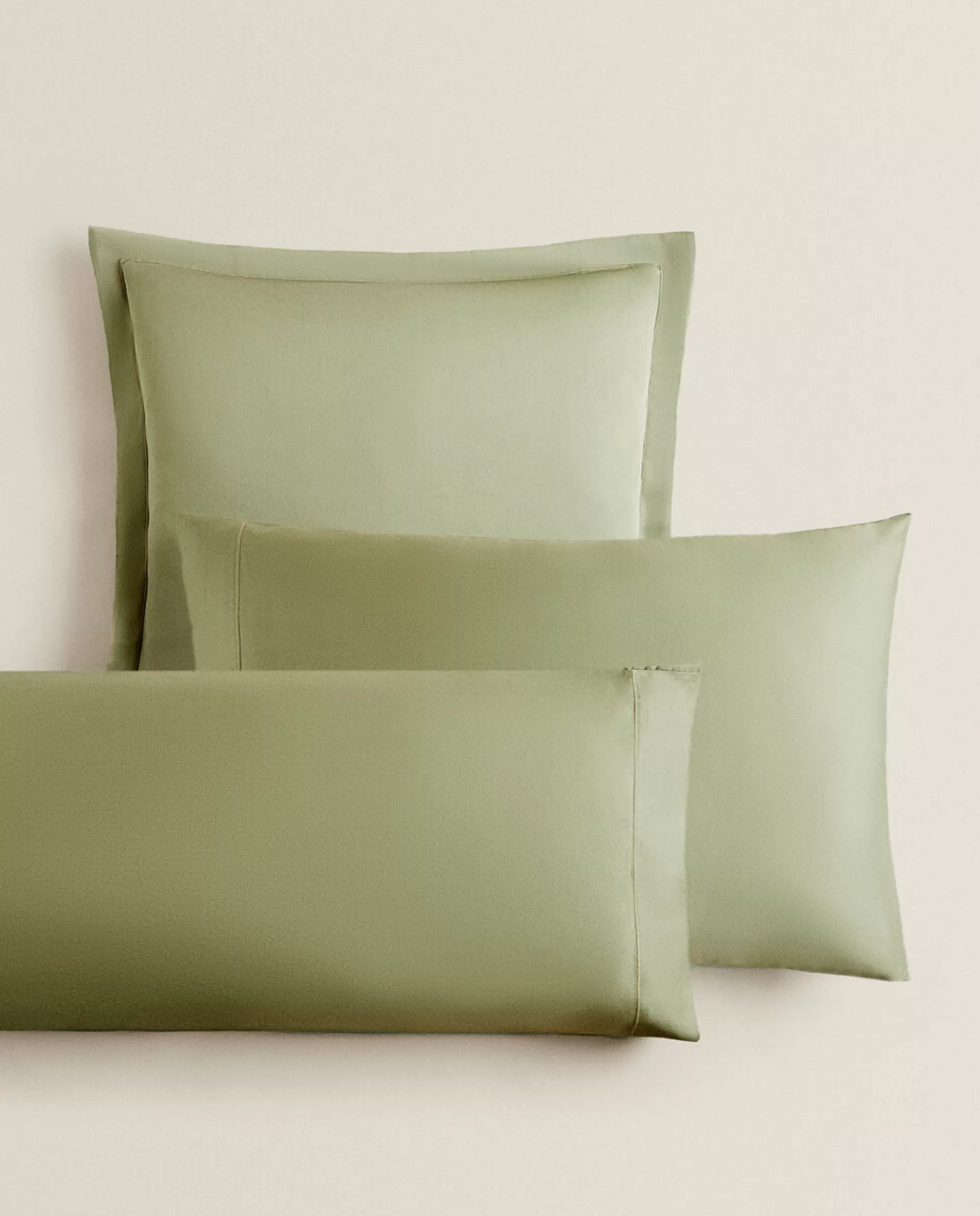 ZARA Home (300-Thread-Count) Cotton Sateen Pillowcase Green Shop
