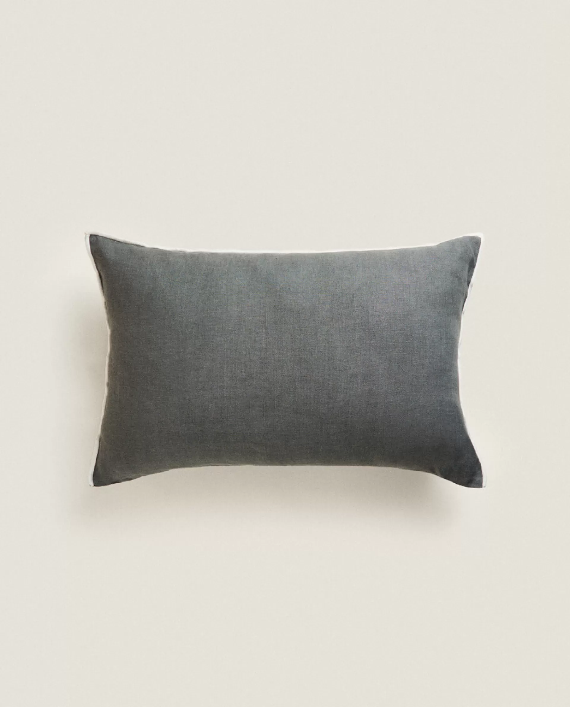 ZARA Home Throw Pillow Cover With Overlocking Petroleum Clearance