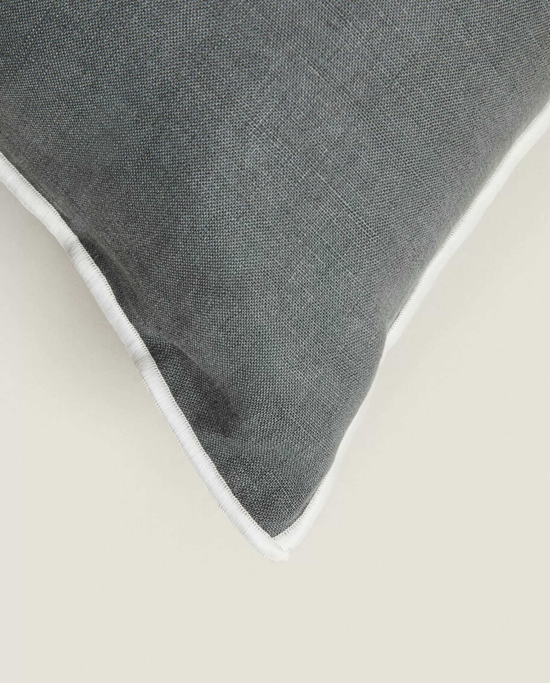 ZARA Home Throw Pillow Cover With Overlocking Petroleum Clearance