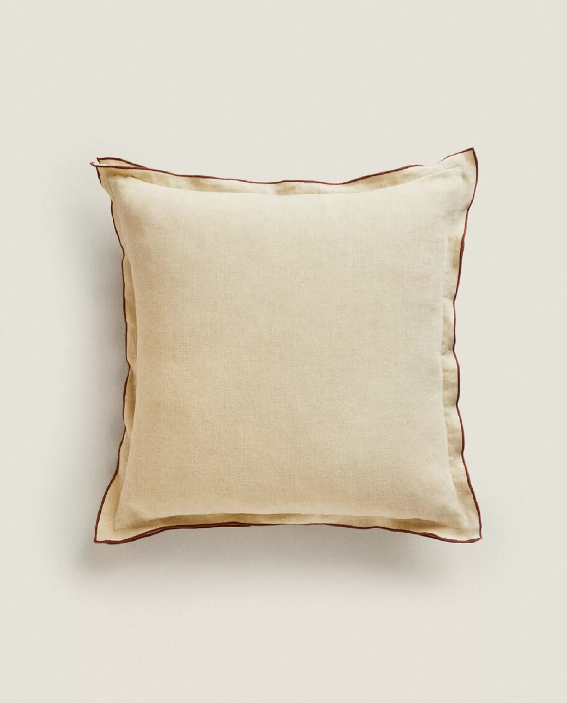 ZARA Home Throw Pillow Cover With Piping Natural Colour Cheap