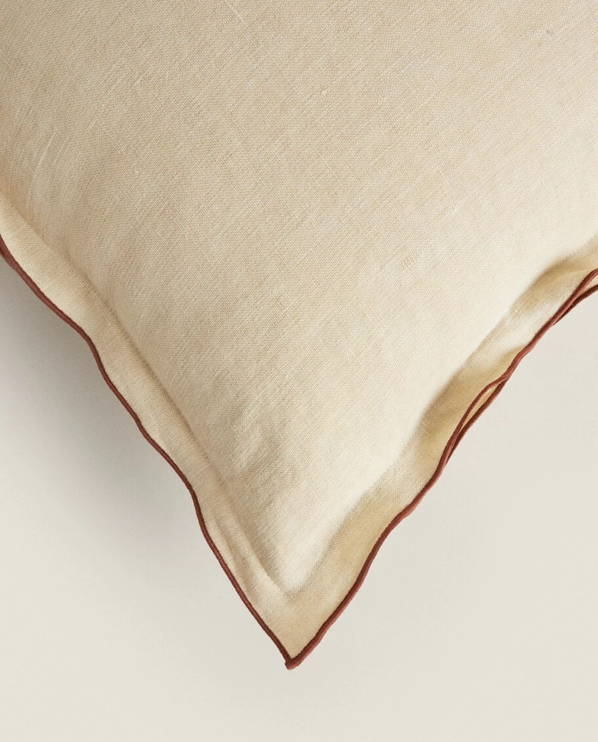 ZARA Home Throw Pillow Cover With Piping Natural Colour Cheap