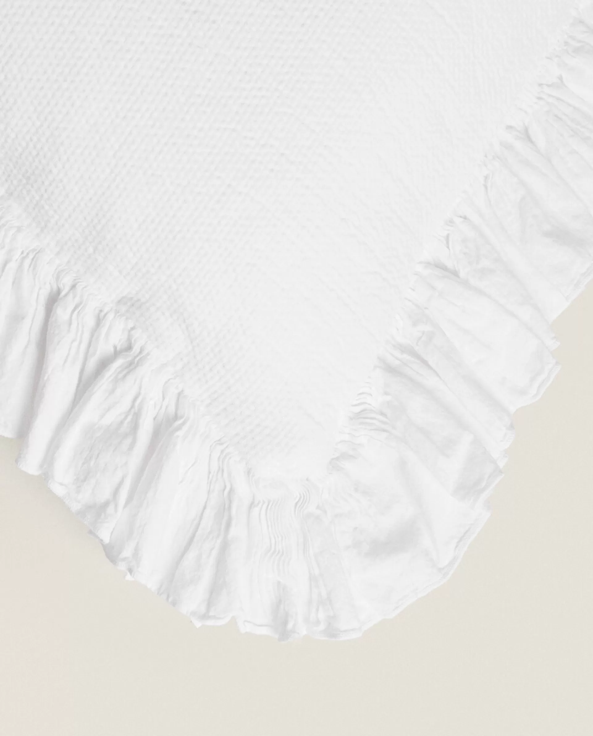 ZARA Home Throw Pillow Cover With Pleated Ruffle White Online