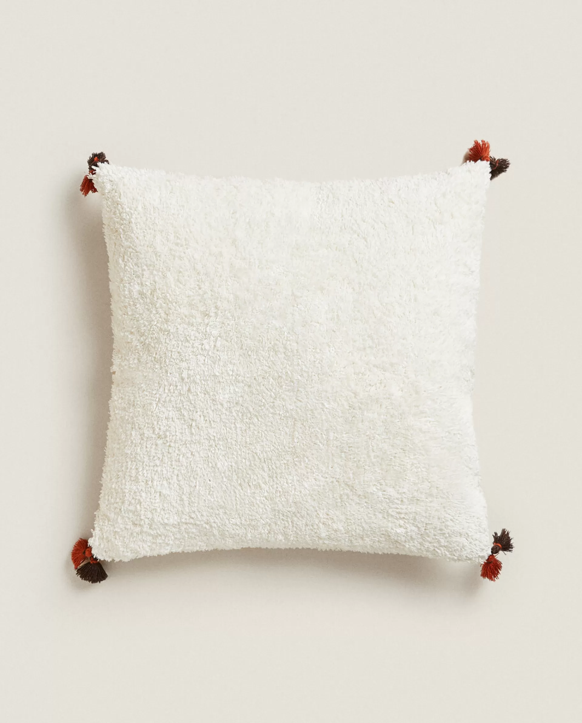ZARA Home Throw Pillow Cover With Tassels Cream Best
