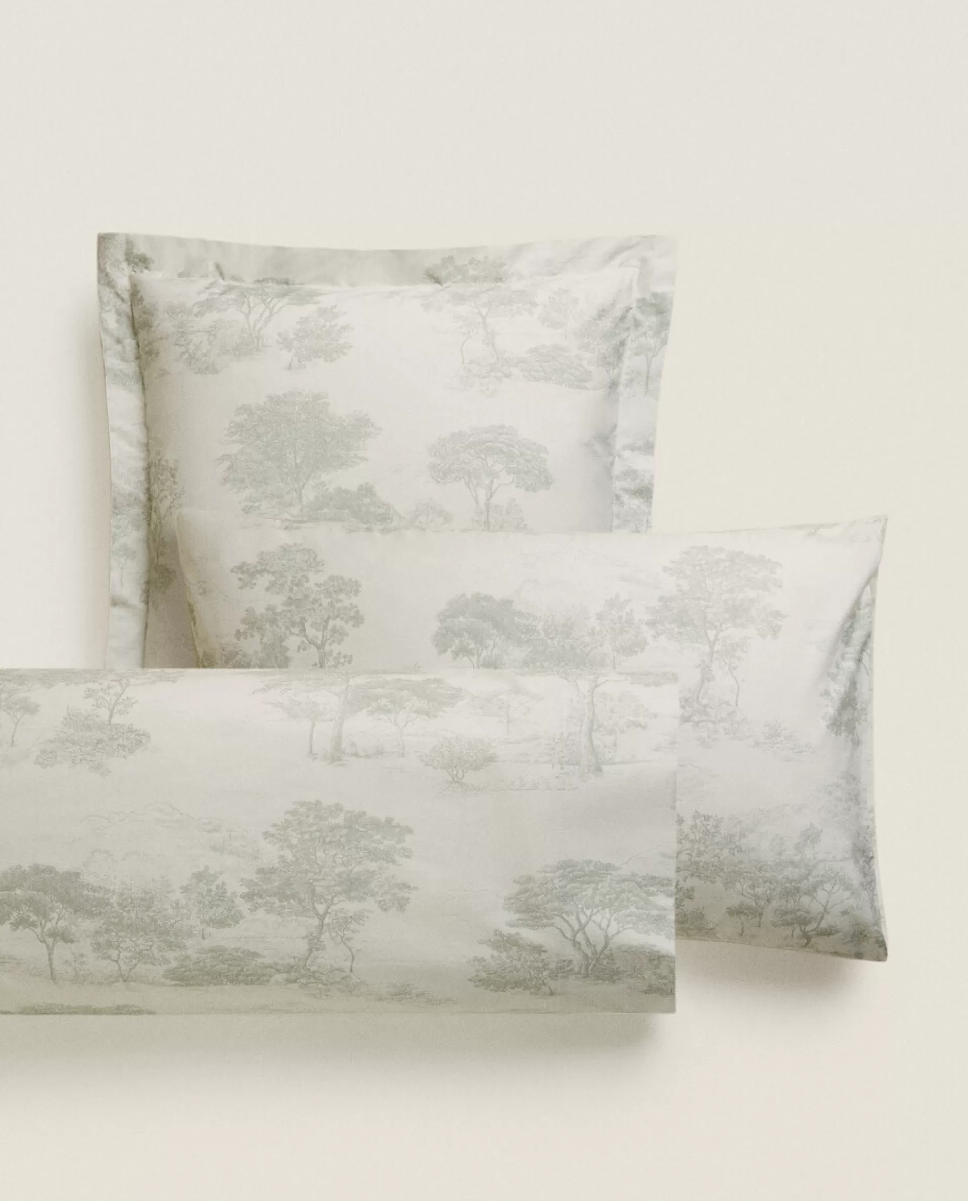 ZARA Home Toile De Jouy Pillowcase Green Outlet