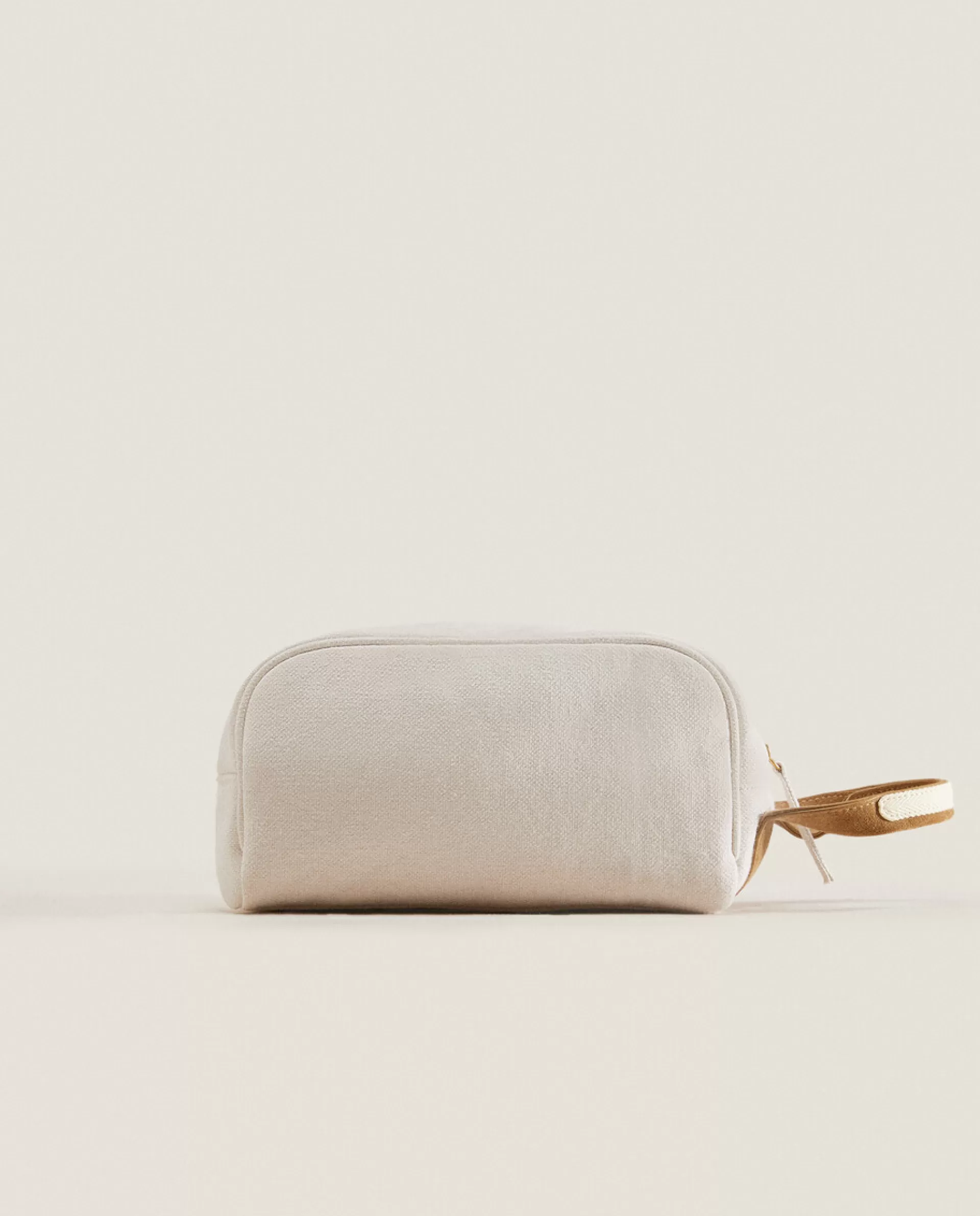 ZARA Home Toiletry Bag With Leather Detail Ecru Online