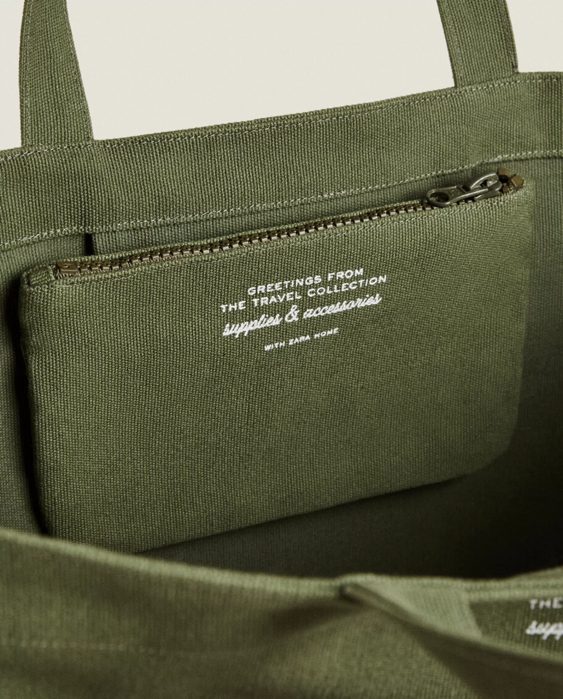 ZARA Home Tote Bag X Saint-Lazare Green Hot