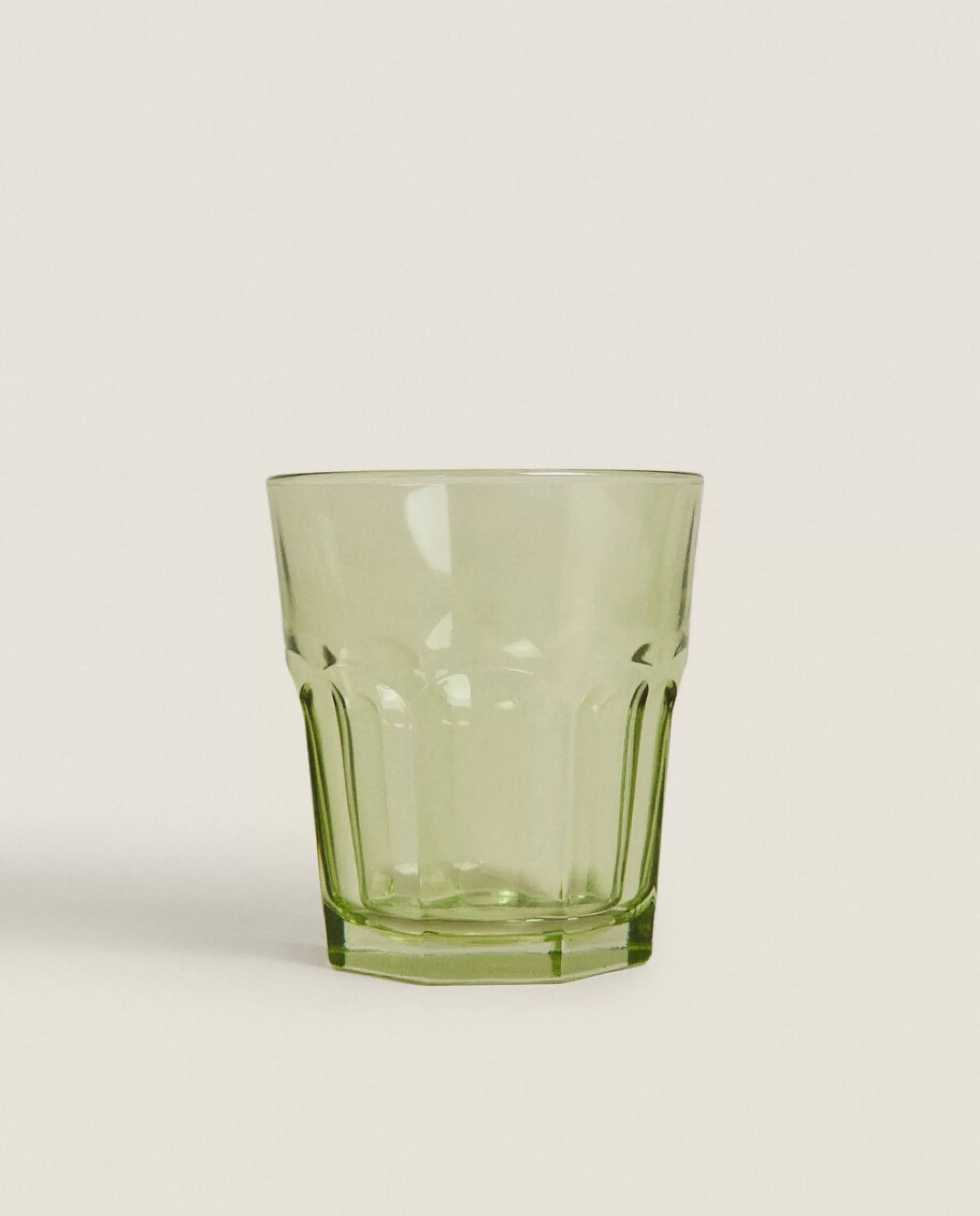 ZARA Home Transparent Water Glass Green Sale