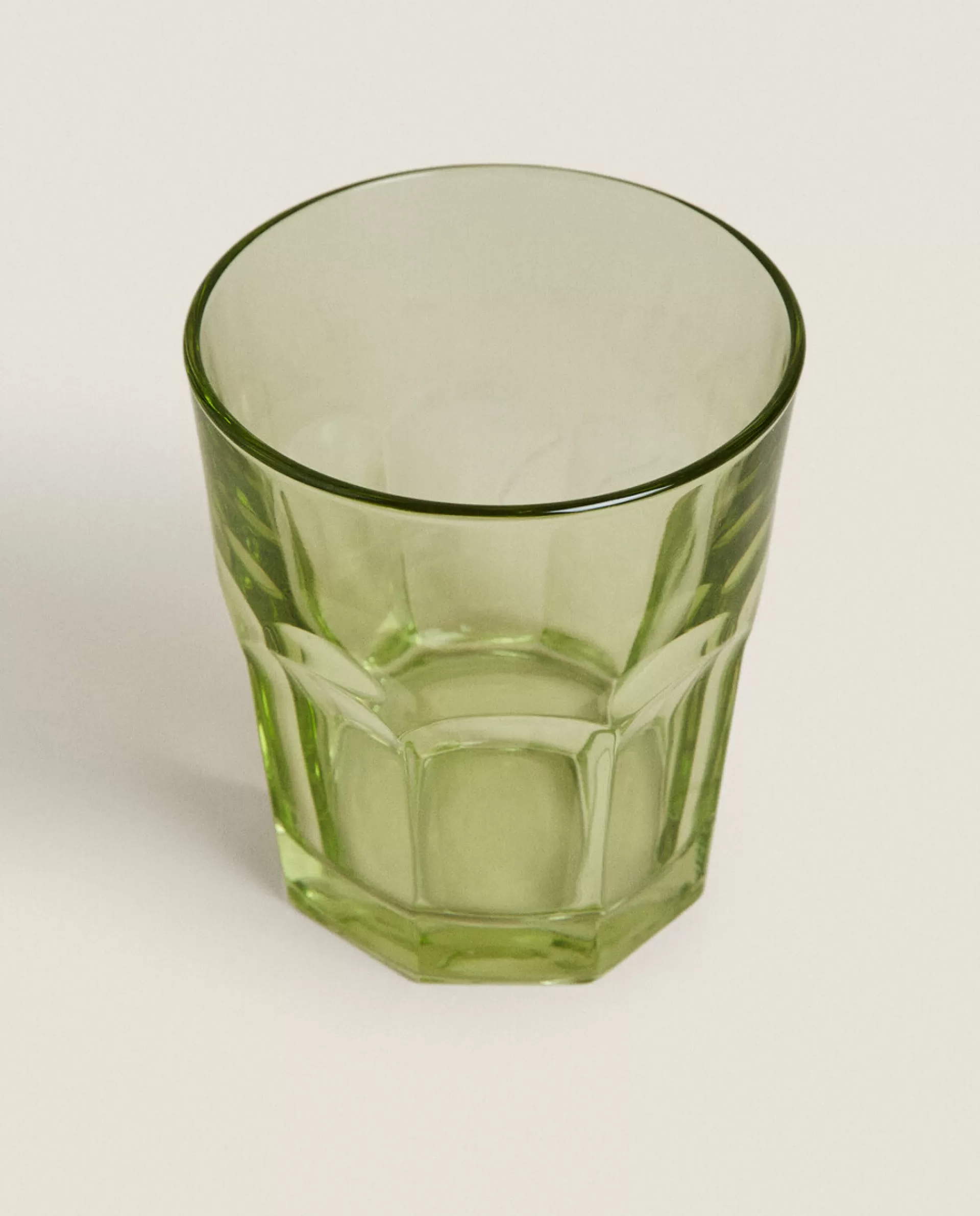 ZARA Home Transparent Water Glass Green Sale