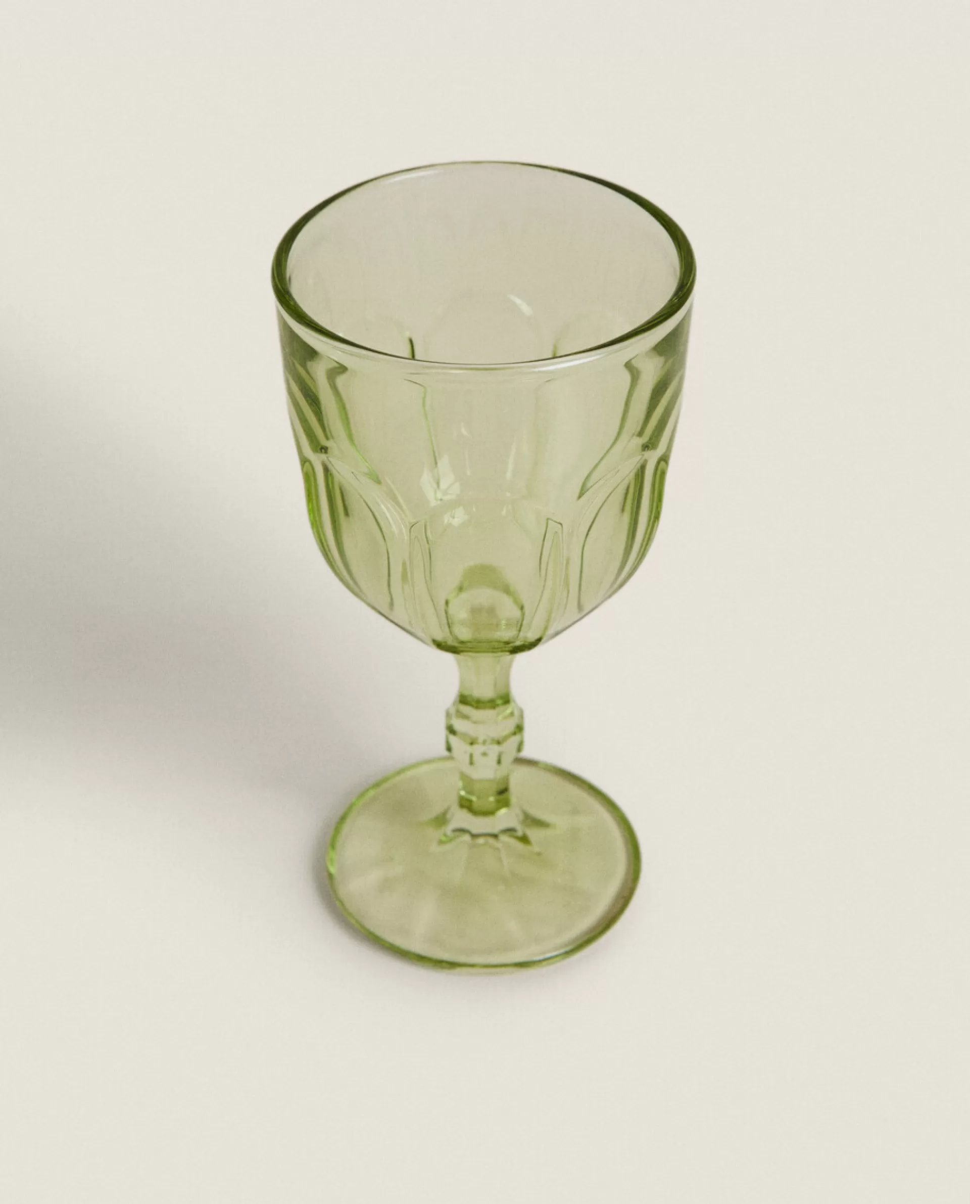 ZARA Home Transparent Water Glass Green Sale