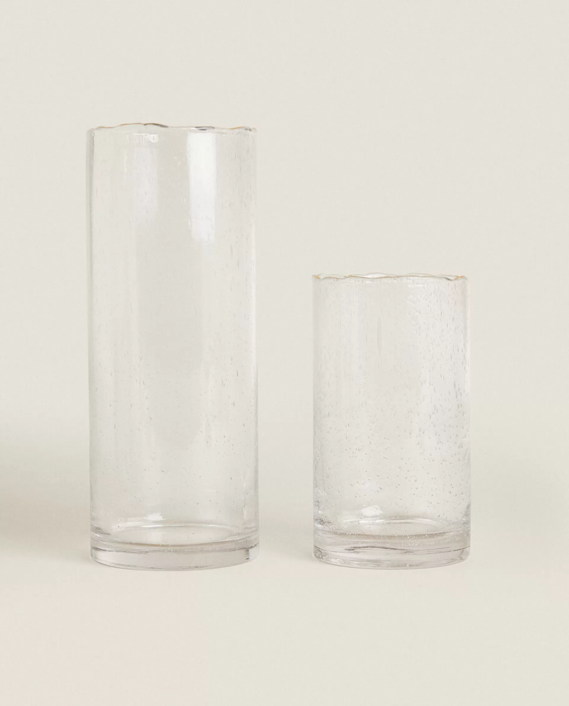 ZARA Home Vase With Gold Rim Transparent Hot