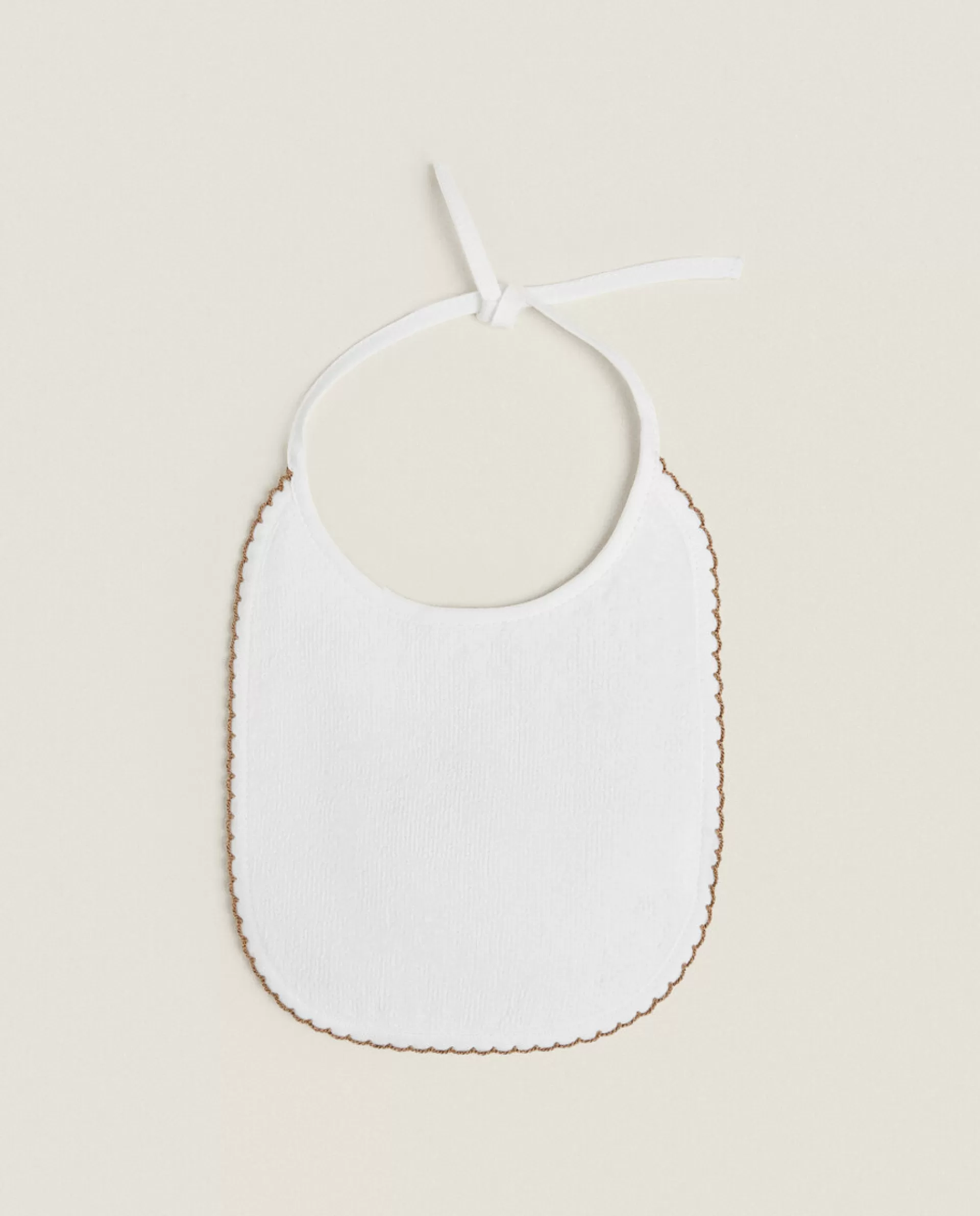 ZARA Home Velour Bib With Trim Detail White Fashion