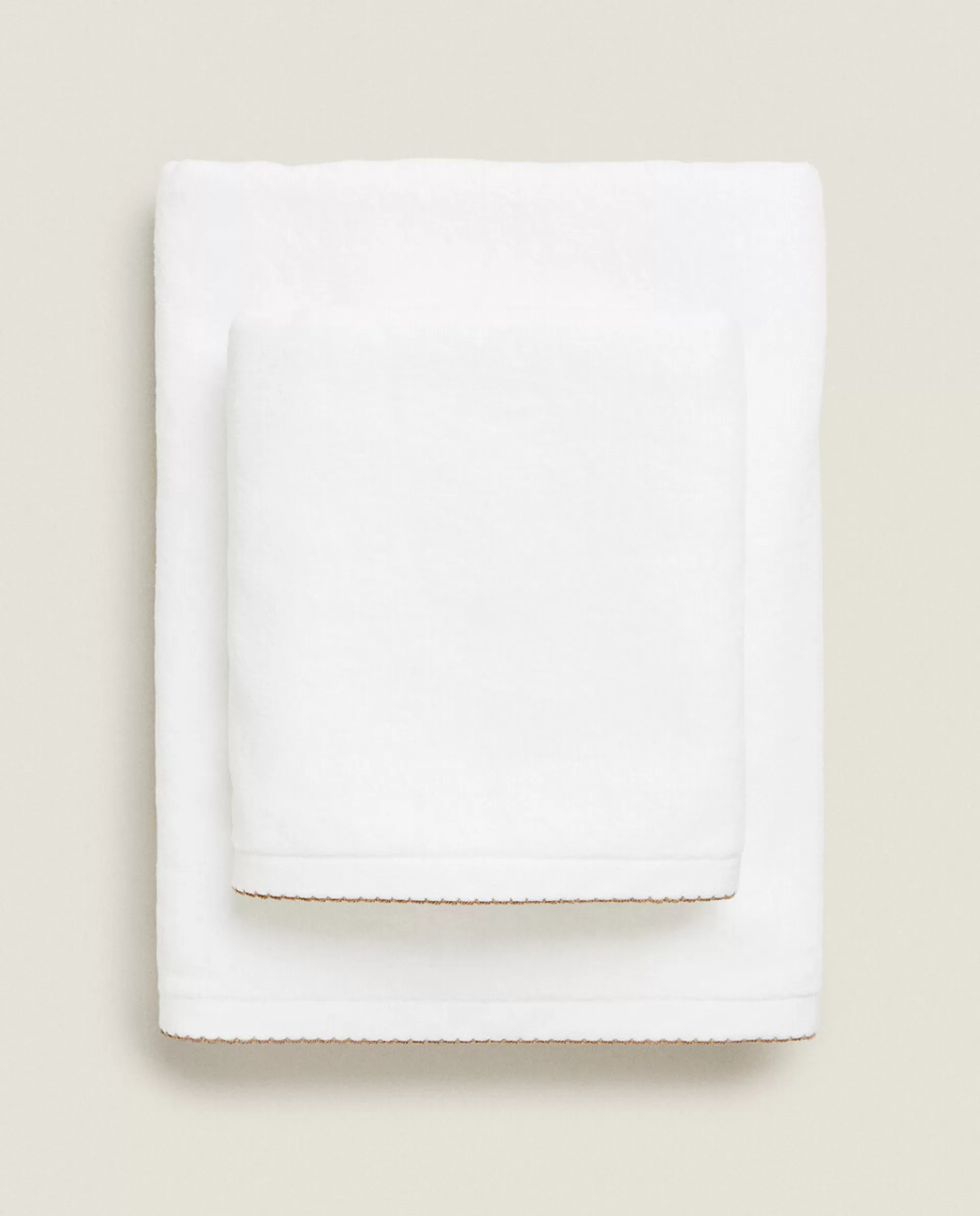ZARA Home Velour Towel With Trim Detail White Online