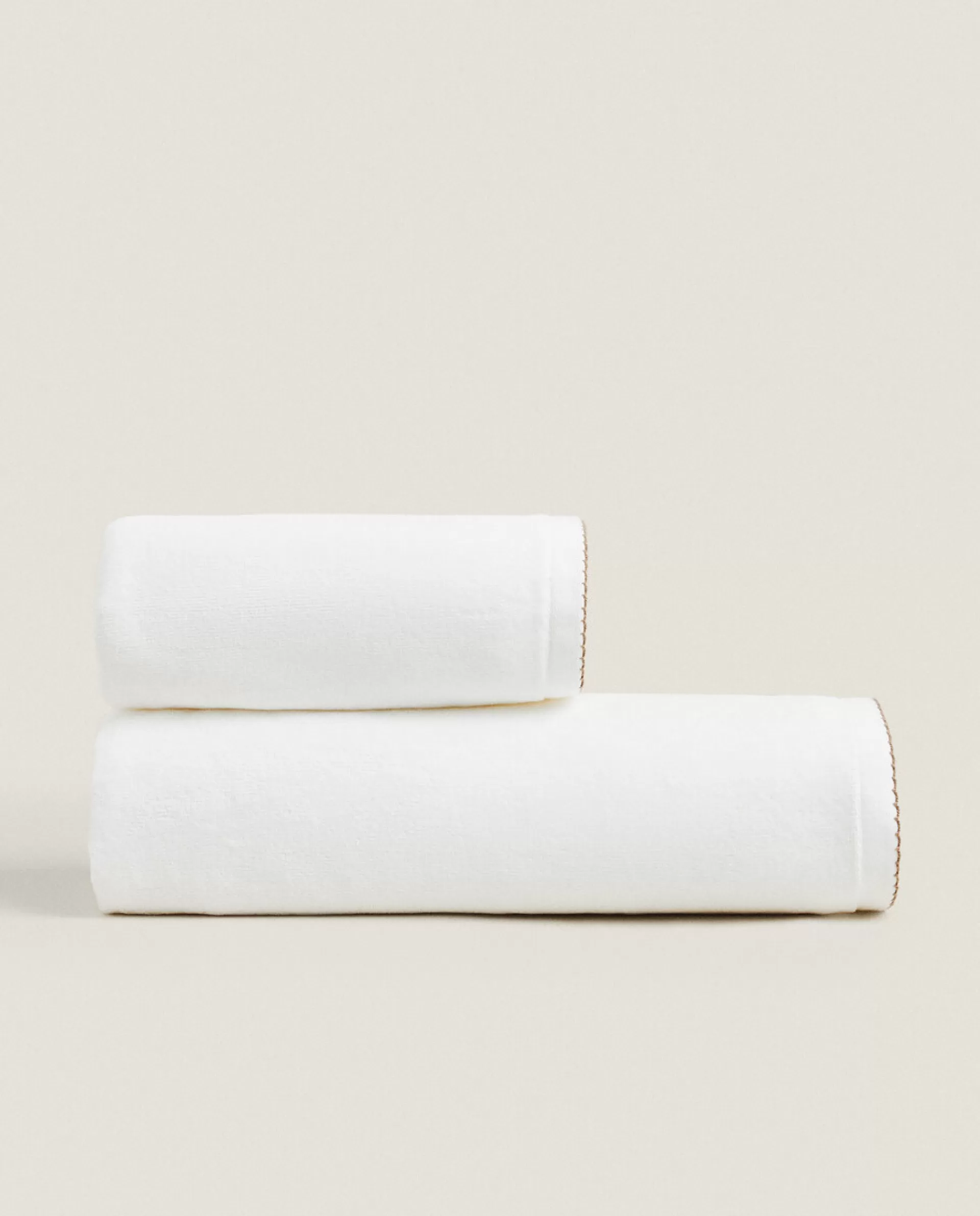 ZARA Home Velour Towel With Trim Detail White Online