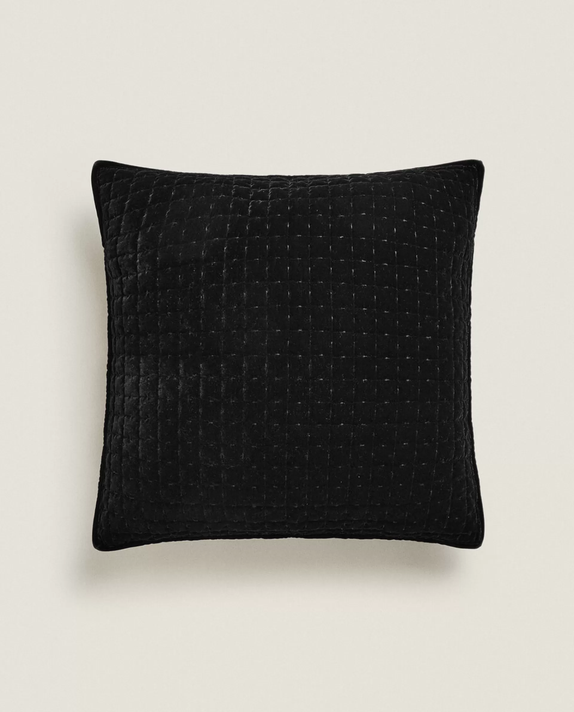ZARA Home Velvet Throw Pillow Cover Black Flash Sale