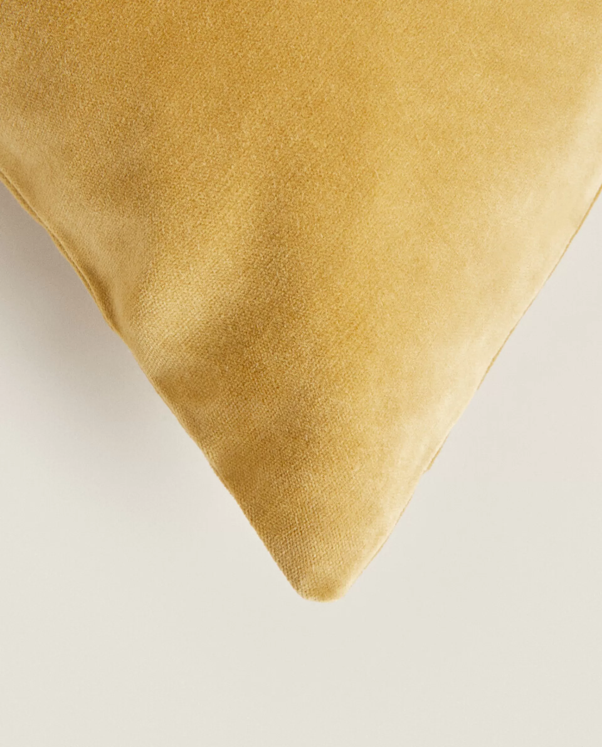 ZARA Home Velvet Throw Pillow Cover Mustard Yellow Flash Sale