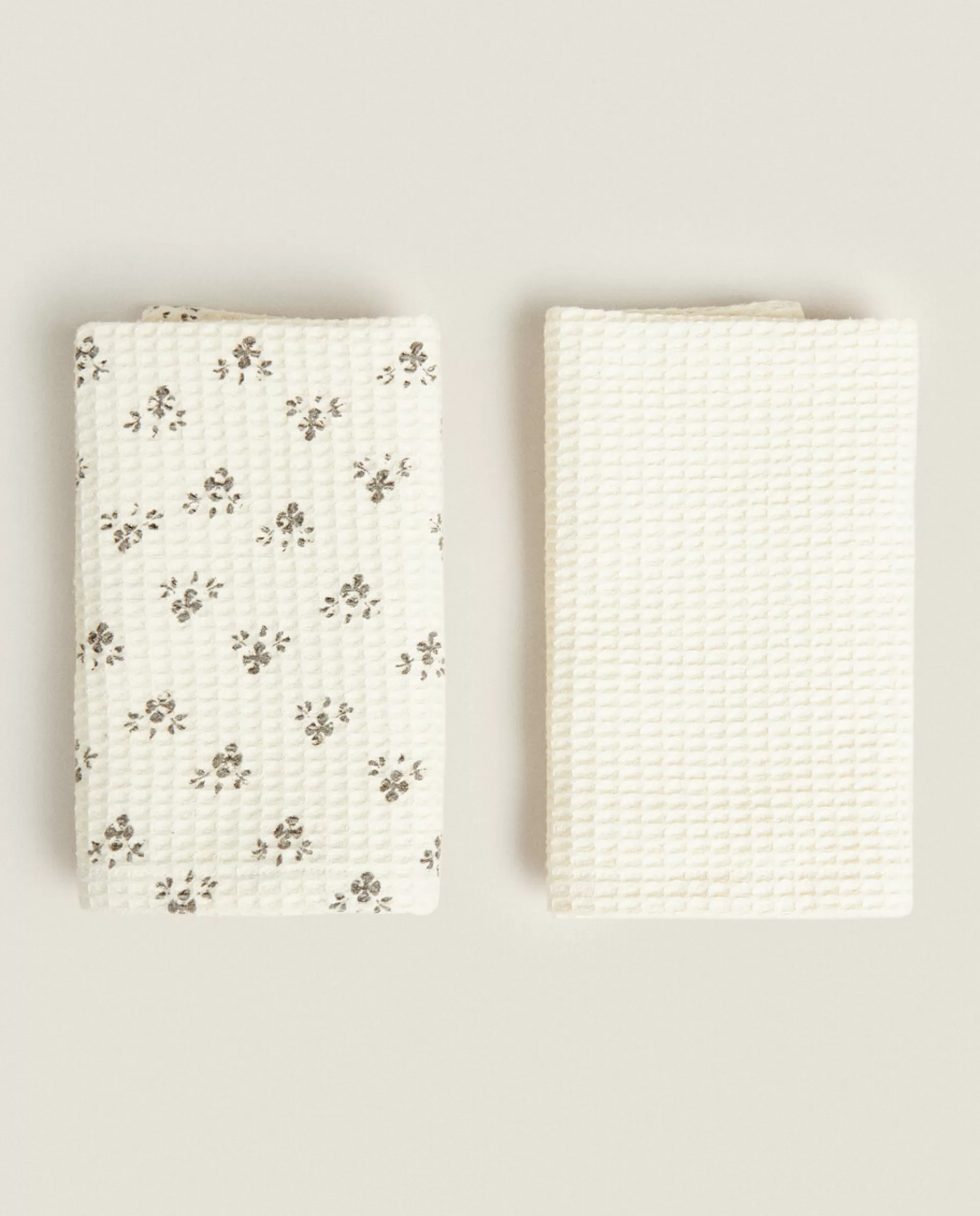 ZARA Home Waffle Multipurpose Kitchen Towel (Pack Of 2) Cream New