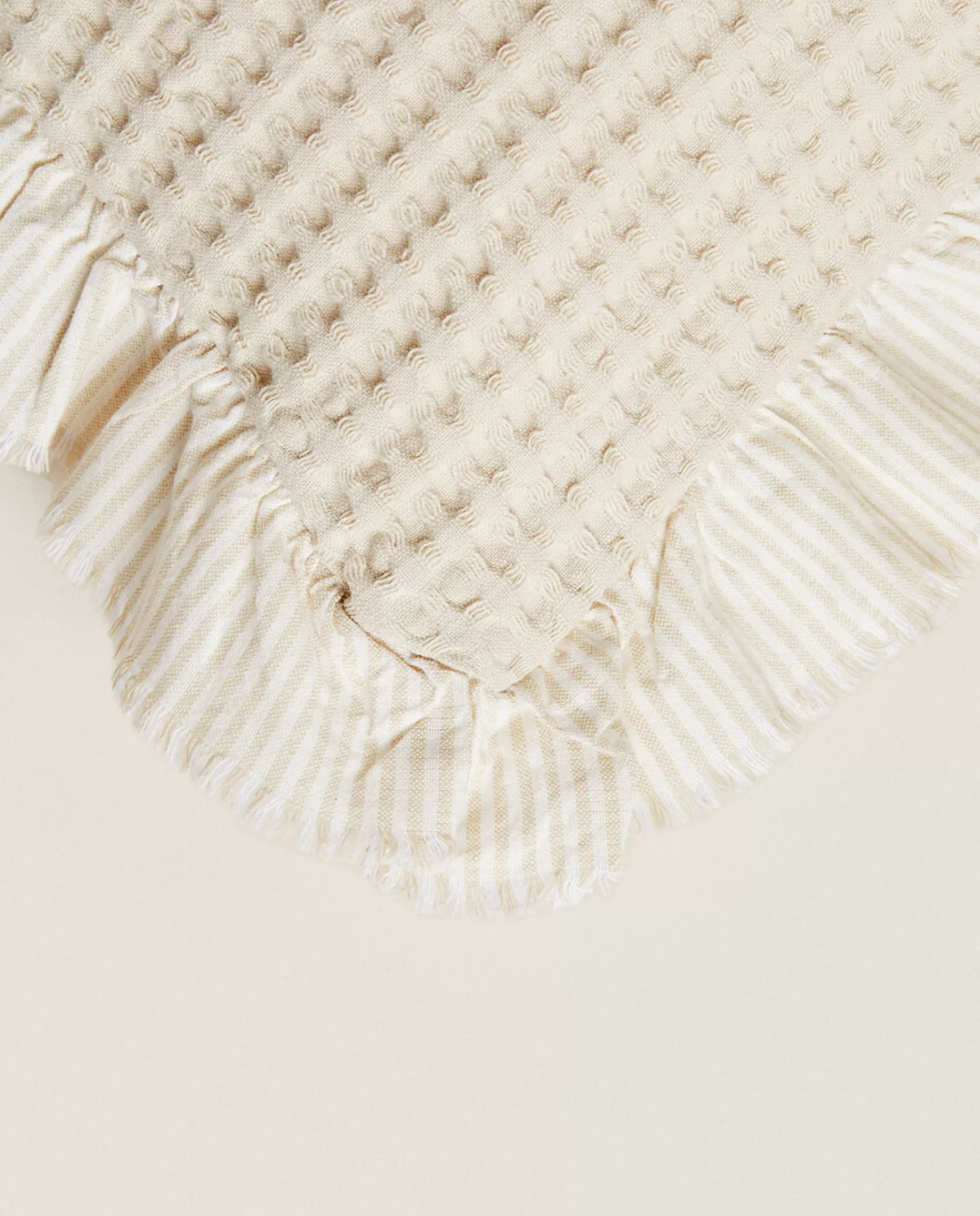 ZARA Home Waffle-Knit Throw Pillow Cover Cream Flash Sale