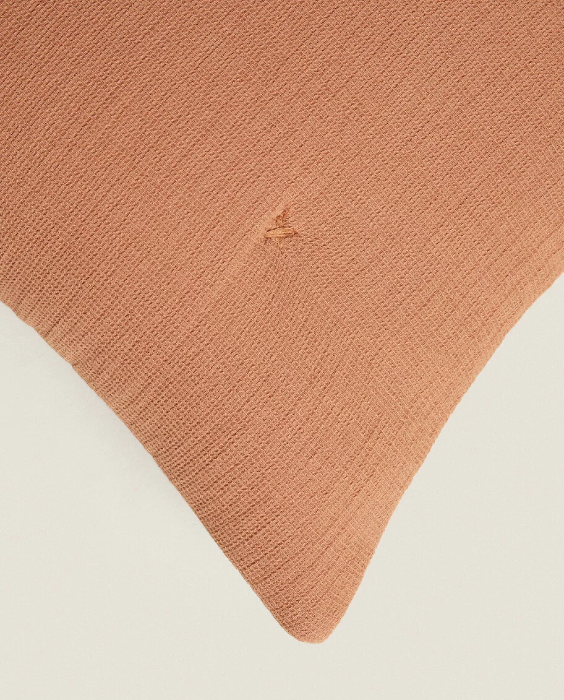 ZARA Home Waffle-Knit Throw Pillow Cover Brown Fashion