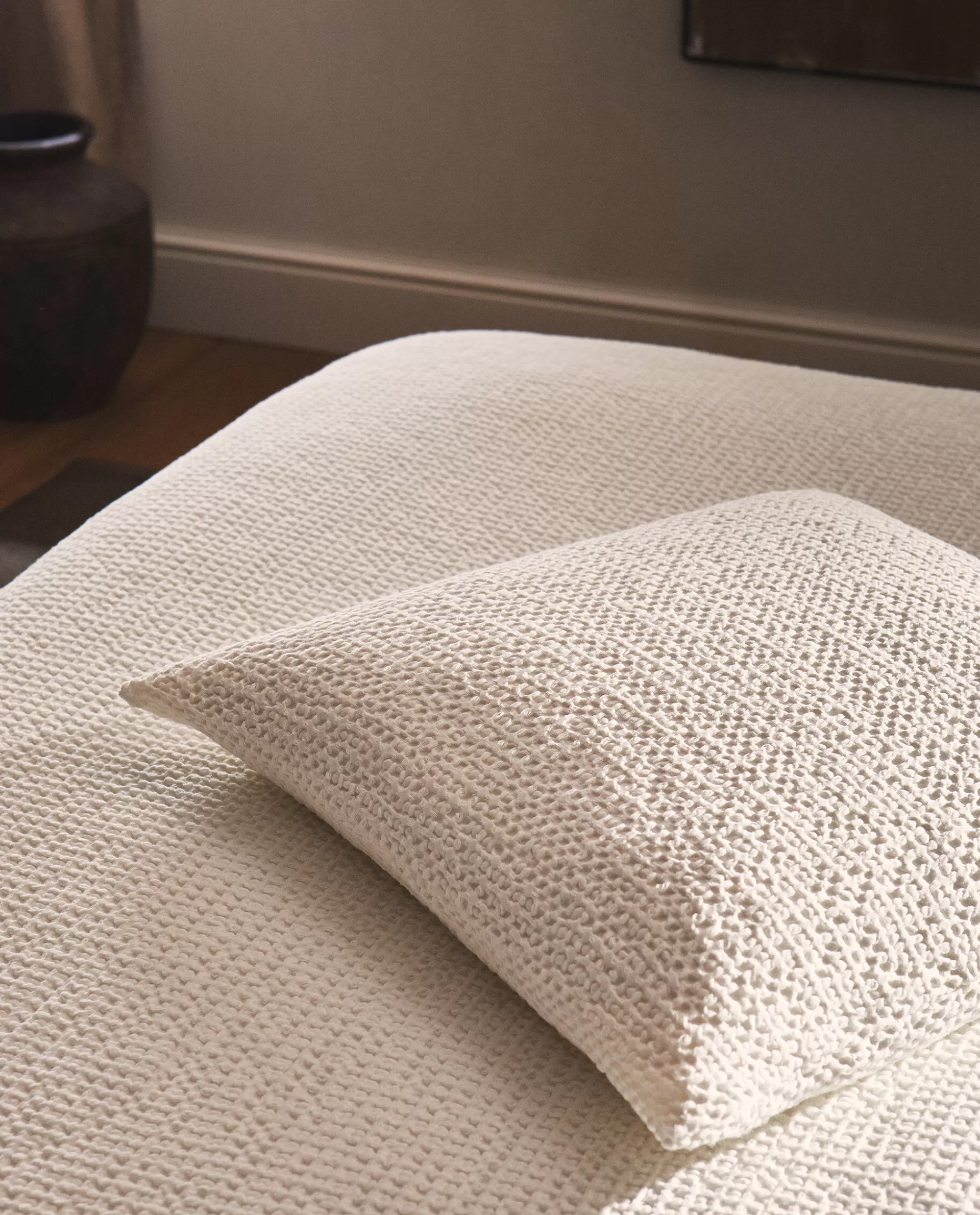 waffleknit_throw_pillow_cover_2-11.webp ZARA Home Waffle-Knit Throw Pillow Cover White Outlet